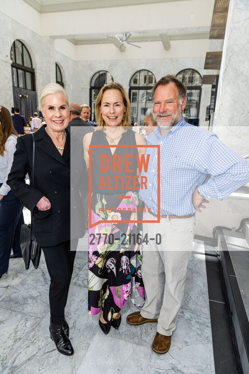 Mary Buckingham, Joey Buckingham, Jim Shea, Mission Dolores Academy's Benefit Luncheon, Fran van Bergen @ 465 California St, SF, CA 94104 US. Fran van Bergen @ 465 California St, SF, CA 94104 US, April 27th, 2023, Photo #2770-21164-0 Mary Buckingham, Joey Buckingham, Jim Shea, Photo #2770-21164-0