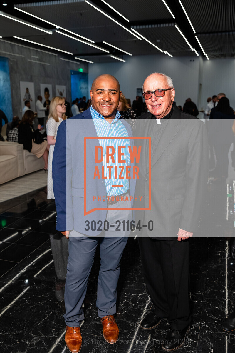 Lloyd Sheen, Father Charles Gagan, Mission Dolores Academy's Benefit Luncheon, Fran van Bergen @ 465 California St, SF, CA 94104 US. Fran van Bergen @ 465 California St, SF, CA 94104 US, April 27th, 2023, Photo #3020-21164-0 Lloyd Sheen, Father Charles Gagan, Photo #3020-21164-0