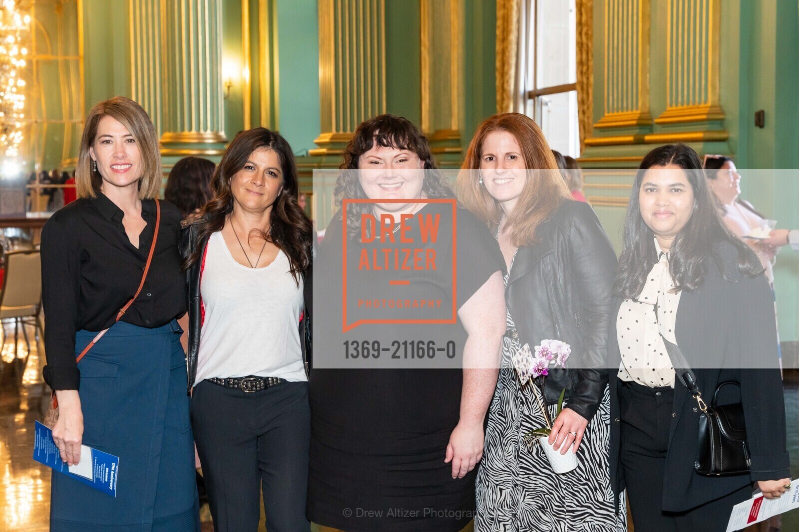 Anna Kearney, Monica Bannan, Erin Badillo, Jill Unikel, Godavari Ghosh, Junior League of San Francisco: 111th Anniversary Grant Award Ceremony, The Green Room @ 401 Van Ness Ave, SF, CA 94102 US. The Green Room @ 401 Van Ness Ave, SF, CA 94102 US, April 27th, 2023, Photo #1369-21166-0 Anna Kearney, Monica Bannan, Erin Badillo, Jill Unikel, Godavari Ghosh, Photo #1369-21166-0