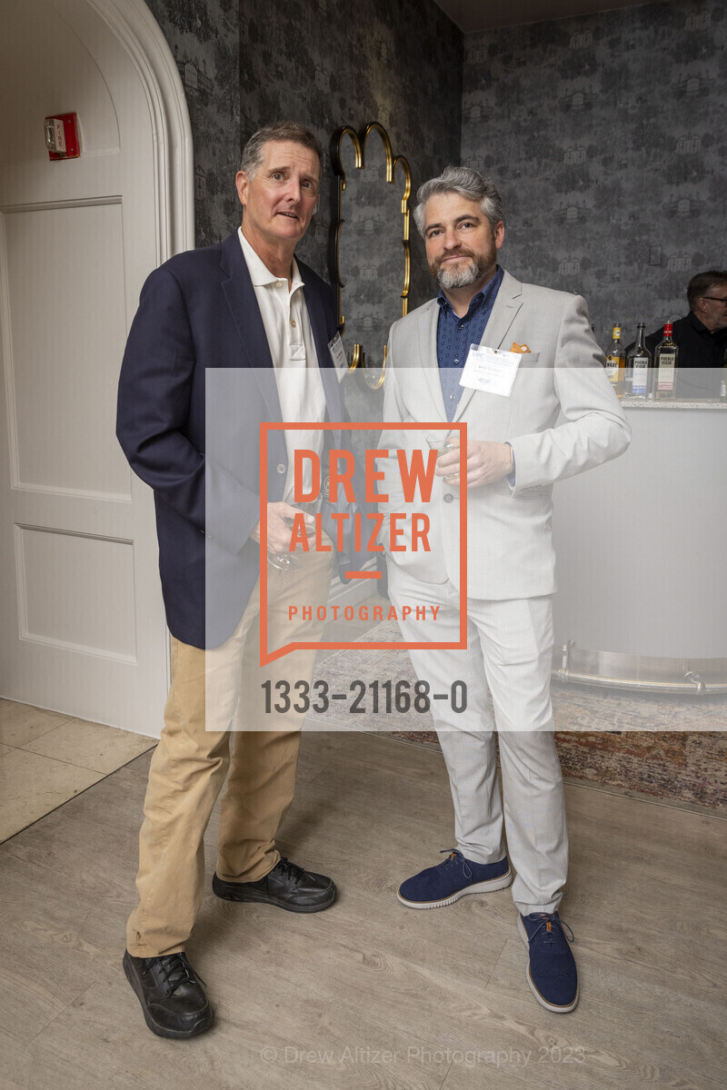 Tom Weithman, Brian DeMuth, Virgina Launch Lounge, The Marker San Francisco @ 501 Geary St, SF, CA 94102 US. The Marker San Francisco @ 501 Geary St, SF, CA 94102 US, April 25th, 2023, Photo #1333-21168-0 Tom Weithman, Brian DeMuth, Photo #1333-21168-0