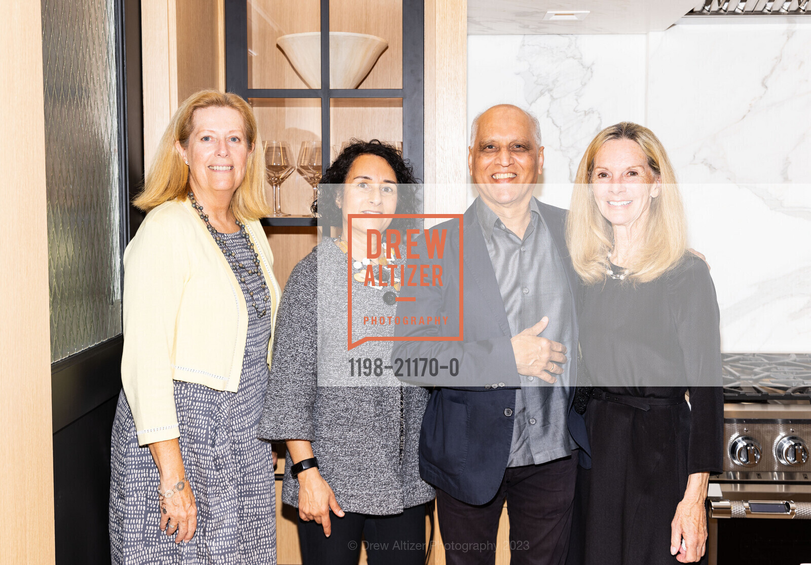 Tricia Foster, Tasneem Karimbhai, Zahid Sardar, Delanie Read, Patron Preview Party for the 2023 San Francisco Decorator's Showcase, 625 El Camino Del Mar, SF, CA 94121 US. 625 El Camino Del Mar, SF, CA 94121 US, April 27th, 2023, Photo #1198-21170-0 Tricia Foster, Tasneem Karimbhai, Zahid Sardar, Delanie Read, Photo #1198-21170-0