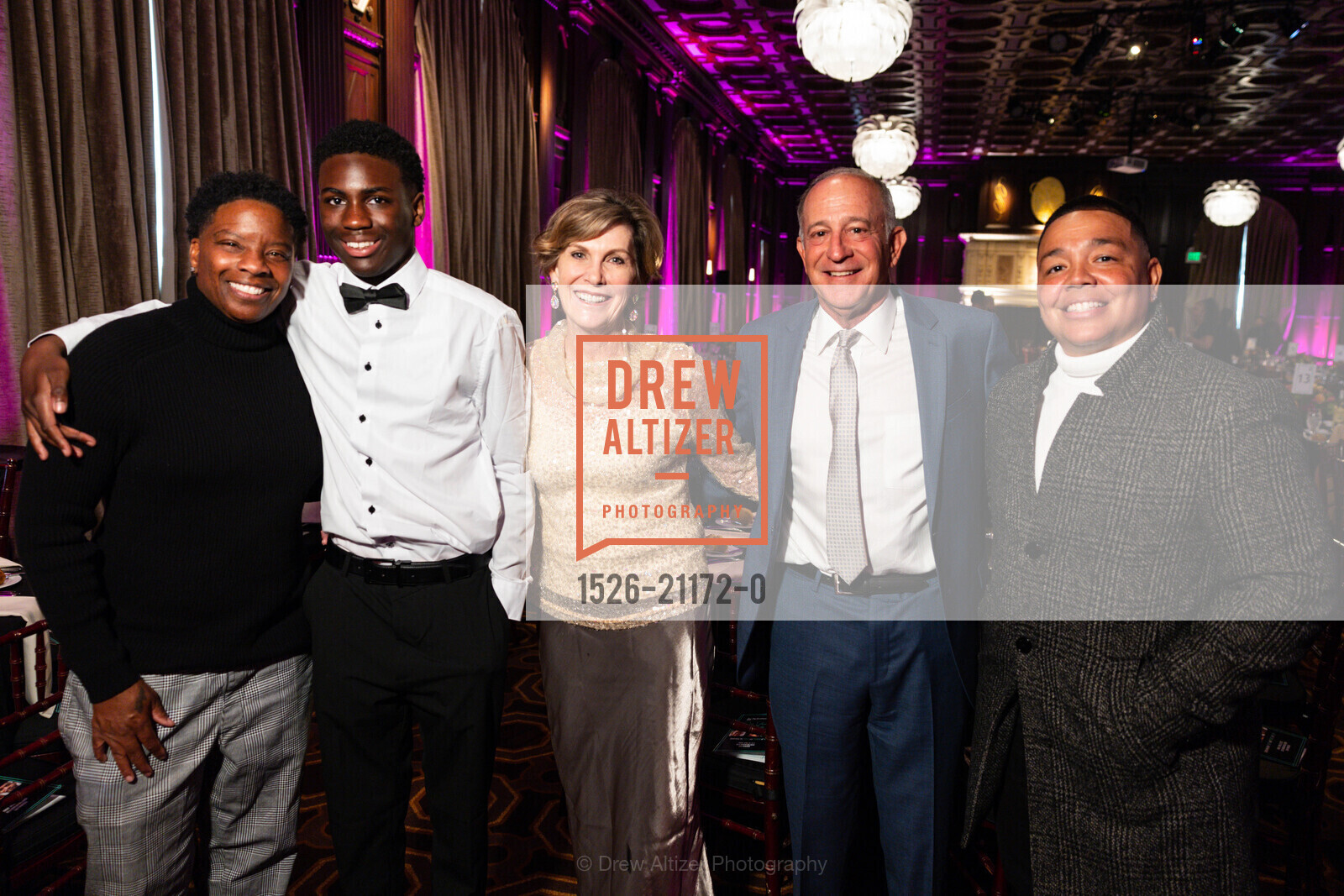 Patrice Johnson, Zacary Johnson, Kathy Fernbacher, John Fernbacher, Lanecia Strom, Big Brothers Big Sisters Gala 2023, The Julia Morgan Ballroom @ 465 California St, SF, CA 94104 US. The Julia Morgan Ballroom @ 465 California St, SF, CA 94104 US, Photo #1526-21172-0 Patrice Johnson, Zacary Johnson, Kathy Fernbacher, John Fernbacher, Lanecia Strom, Photo #1526-21172-0