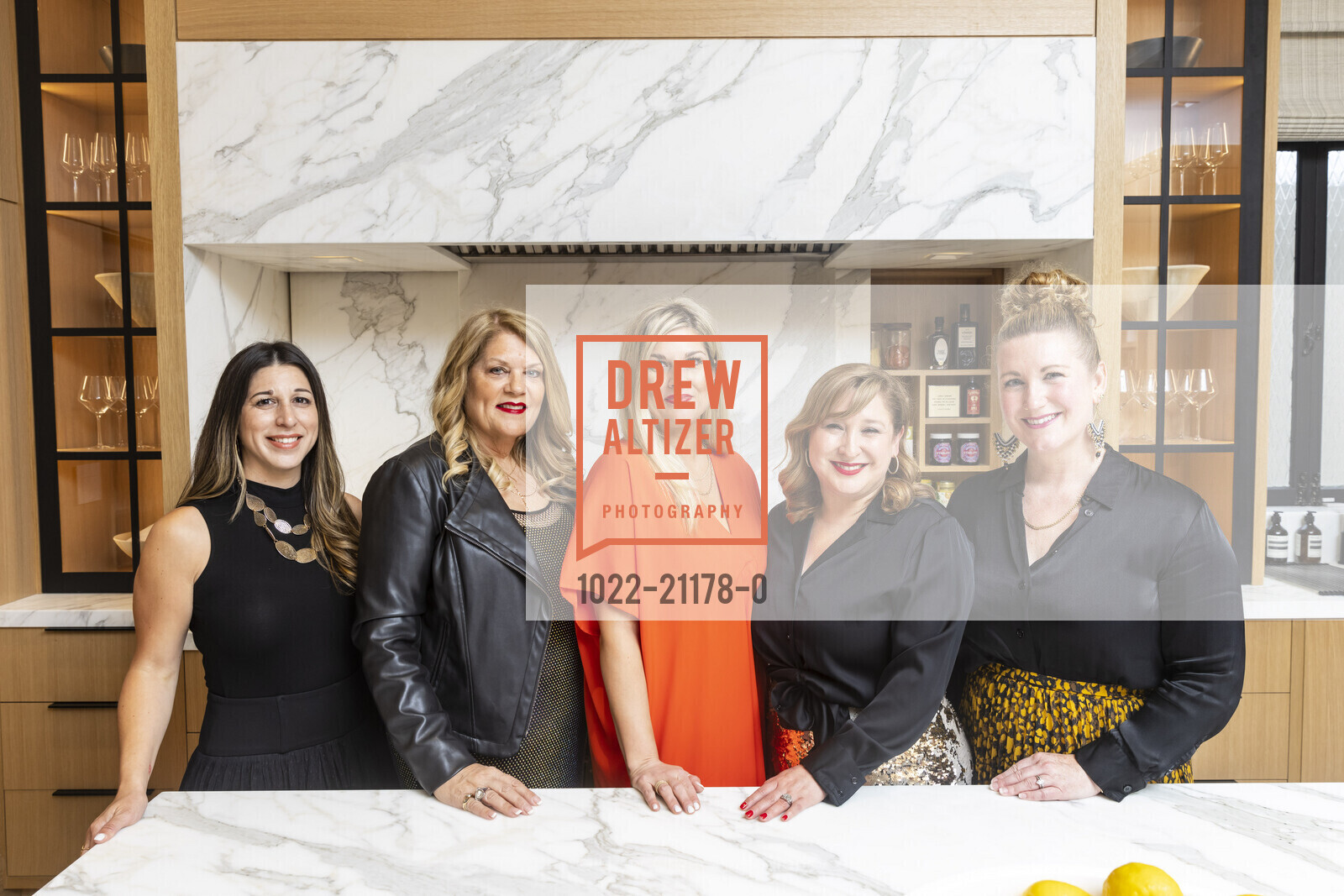 Kate Kelly, Robin Merwin, Jessica de Oliviera, Jenelle McCauley, Deirdre Goodman, Opening Night for the 2023 San Francisco Decorator's Showcase, 625 El Camino Del Mar (in Sea Cliff neighborhood) @ 625 El Camino Del Mar, SF, CA 94121 US. 625 El Camino Del Mar (in Sea Cliff neighborhood) @ 625 El Camino Del Mar, SF, CA 94121 US, April 28th, 2023, Photo #1022-21178-0 Kate Kelly, Robin Merwin, Jessica de Oliviera, Jenelle McCauley, Deirdre Goodman, Photo #1022-21178-0