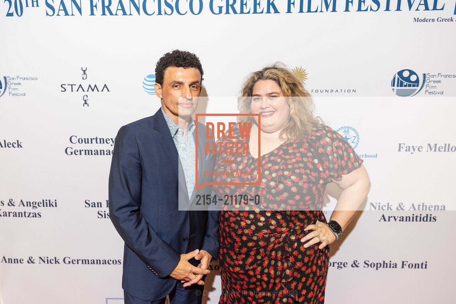 Peter Nikkos, Katerina Hoyo-Frederickson, SF Greek Film Festival Closing Night, 600 The Embarcadero, Screening Room. Delaney St, April 30th, 2023, Photo #2154-21179-0 Peter Nikkos, Katerina Hoyo-Frederickson, Photo #2154-21179-0