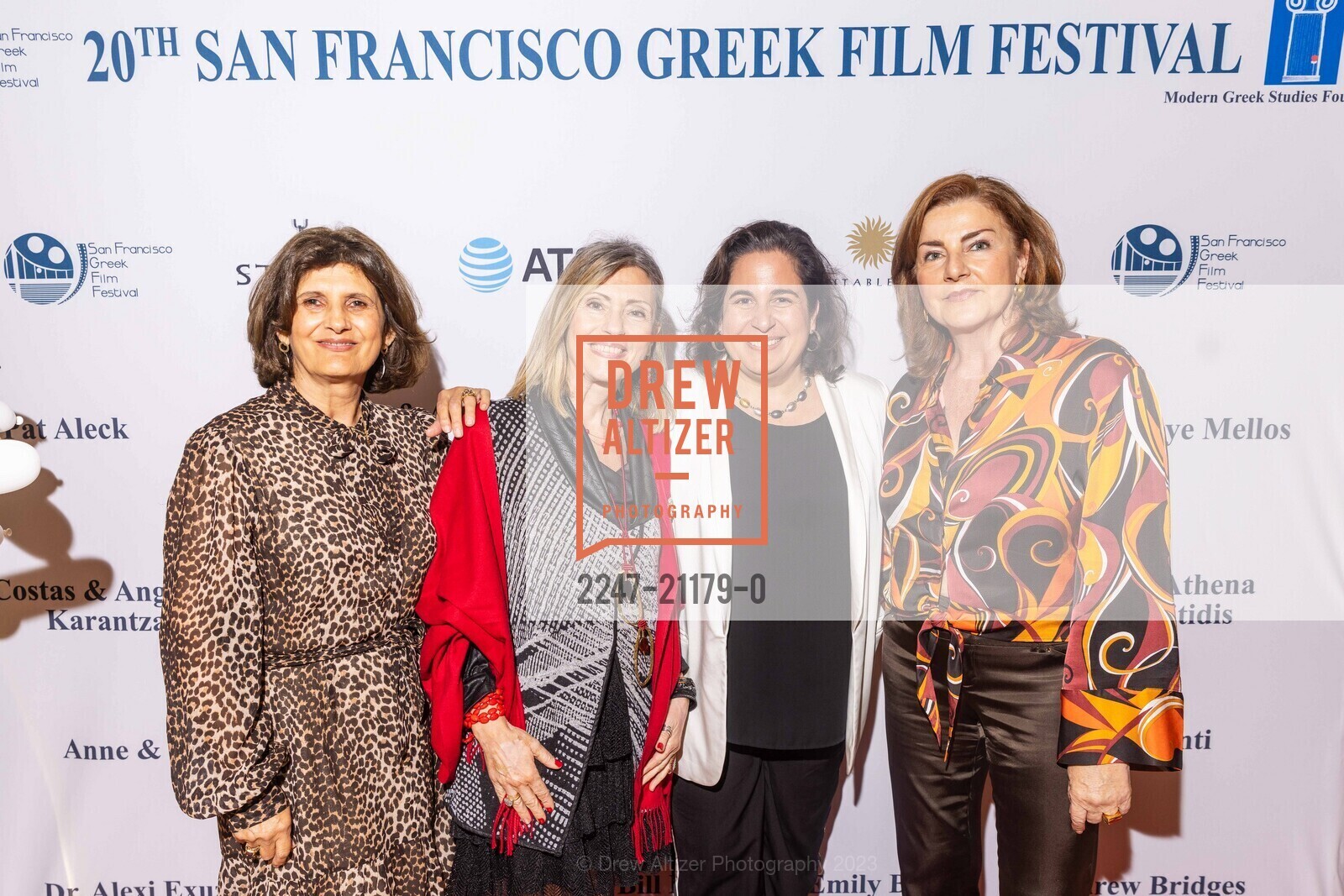 Angeliki Karantzas, Tatiana Drakaki, Maria Nicolacakis, Katerina Steck, SF Greek Film Festival Closing Night, 600 The Embarcadero, Screening Room. Delaney St, April 30th, 2023, Photo #2247-21179-0 Angeliki Karantzas, Tatiana Drakaki, Maria Nicolacakis, Katerina Steck, Photo #2247-21179-0