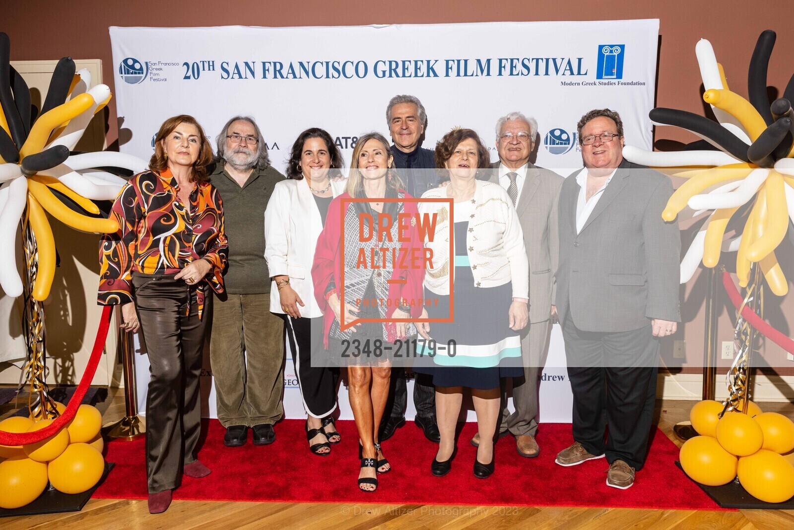 Katerina Steck, Kleon Skourtis, Maria Nicolacakis, Tatiana Drakaki, Dr. Alex Papalexopoulos, Alexandros Kokkinidis, Effie Kokkinidis, SF Greek Film Festival Closing Night, 600 The Embarcadero, Screening Room. Delaney St, April 30th, 2023, Photo #2348-21179-0 Katerina Steck, Kleon Skourtis, Maria Nicolacakis, Tatiana Drakaki, Dr. Alex Papalexopoulos, Alexandros Kokkinidis, Effie Kokkinidis, Photo #2348-21179-0