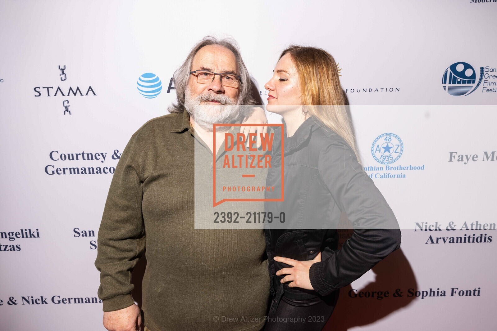 Kleon Skourtis, Anna Rezan, SF Greek Film Festival Closing Night, 600 The Embarcadero, Screening Room. Delaney St, April 30th, 2023, Photo #2392-21179-0 Kleon Skourtis, Anna Rezan, Photo #2392-21179-0