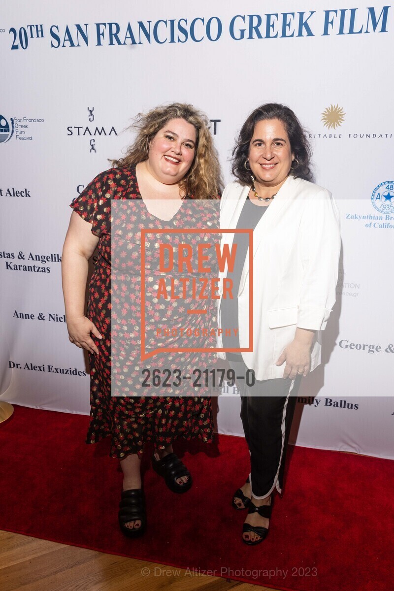 Katerina Hoyo-Frederickson, Maria Nicolacakis, SF Greek Film Festival Closing Night, 600 The Embarcadero, Screening Room. Delaney St, April 30th, 2023, Photo #2623-21179-0 Katerina Hoyo-Frederickson, Maria Nicolacakis, Photo #2623-21179-0
