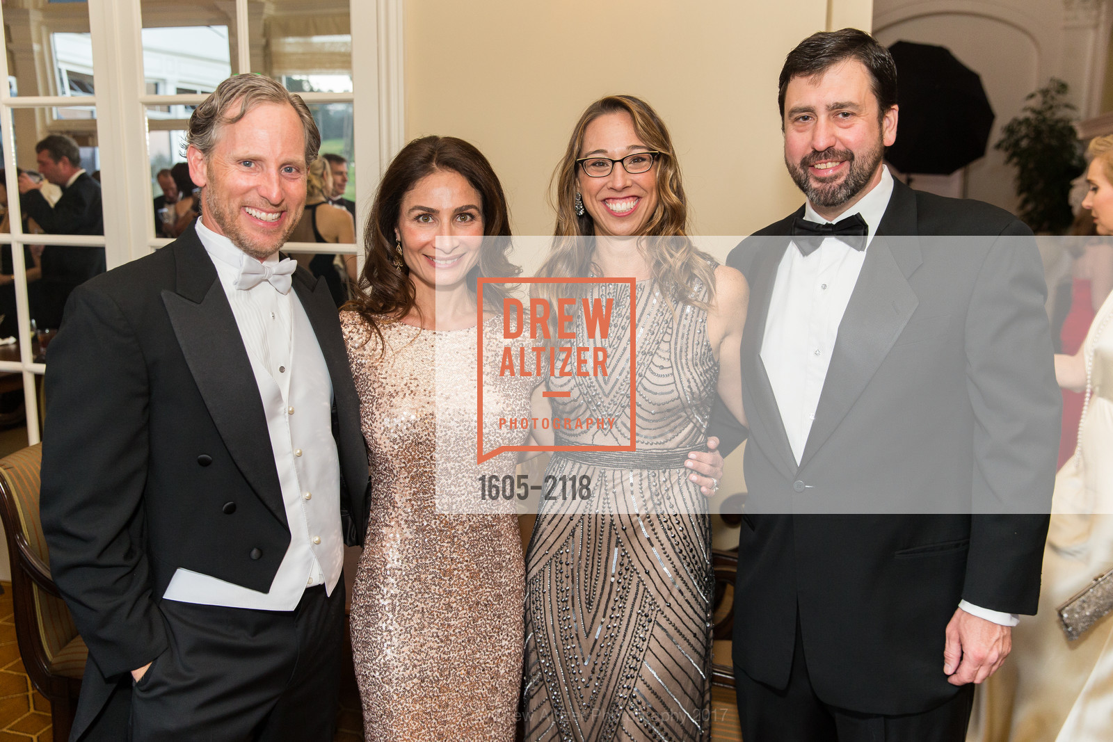 Bruce Burkard, Agapi Burkhart, Megan Winters, Joe Winters, Puttin' On the Ritz ~ Annual Gala of the Hillsborough Auxiliary to Peninsula Family Service, The California Golf Club of San Francisco. 844 West Orange Ave., South San Francisco, CA, April 29th, 2017, Photo #1605-2118 Bruce Burkard, Agapi Burkhart, Megan Winters, Joe Winters, Photo #1605-2118