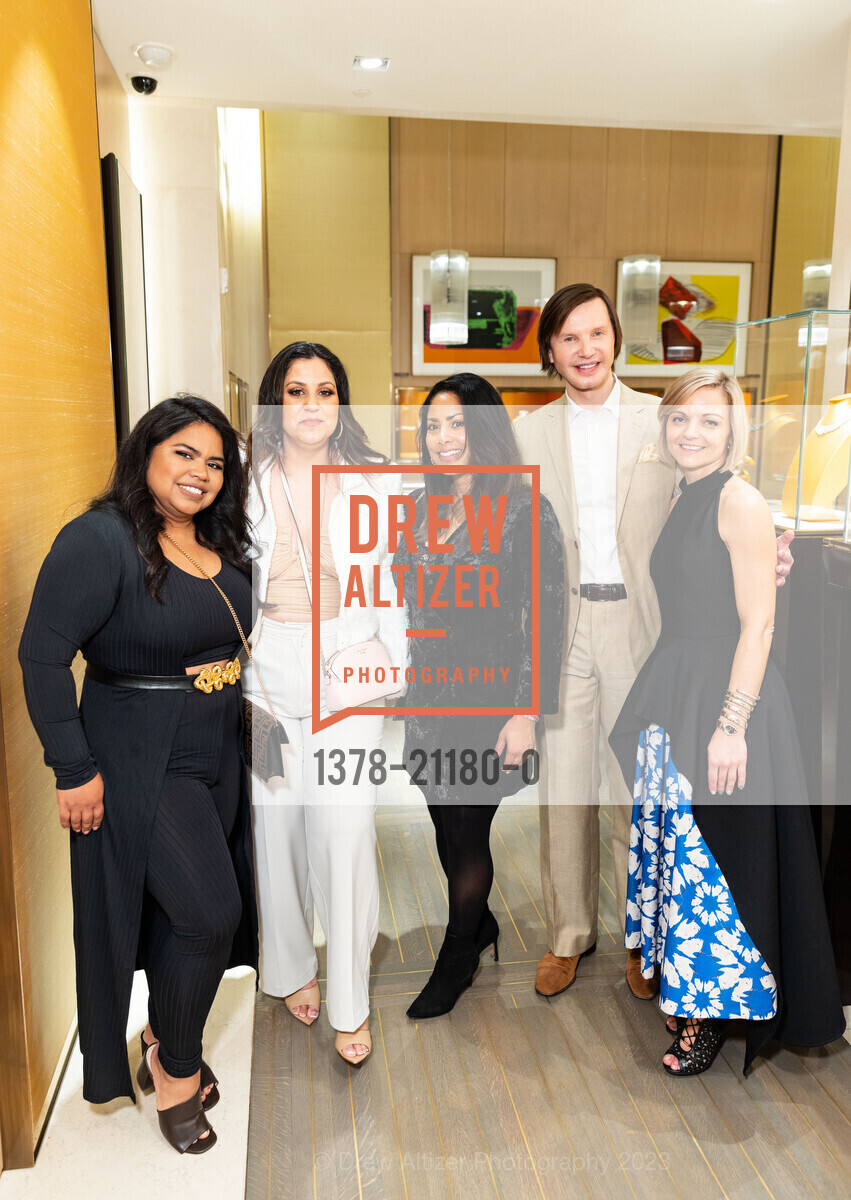 Rita Garcia, Inette Montes, Angella Sprauve, Ivan Bekichev, Ana Blackwell, BVLGARI SF Private Shopping Event, BVLGARI. 200 Stockton St, SF, CA 94108, April 29th, 2023, Photo #1378-21180-0 Rita Garcia, Inette Montes, Angella Sprauve, Ivan Bekichev, Ana Blackwell, Photo #1378-21180-0