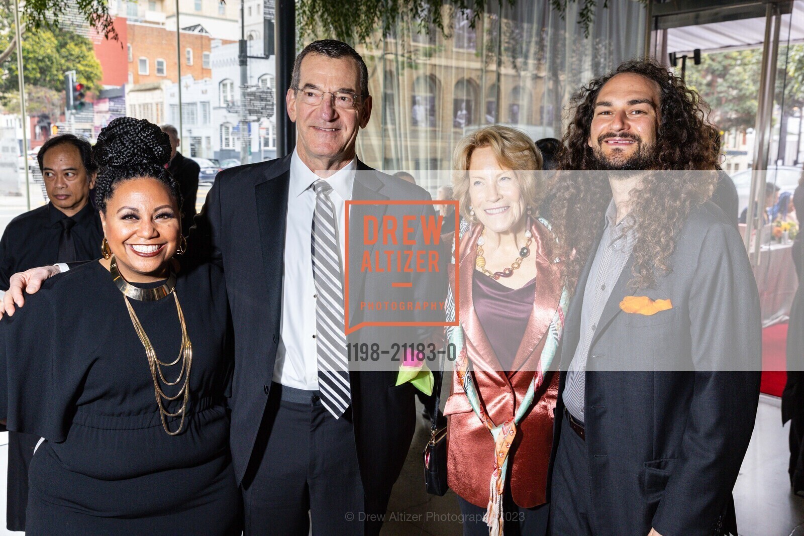 Shakeya McDow, Greg Stern, Molly Coye, Adam Swig, SFJAZZ Gala 2023 Honoring Randall Kline, SFJAZZ @ 201 Franklin St, SF, CA 94102 US. SFJAZZ @ 201 Franklin St, SF, CA 94102 US, May 4th, 2023, Photo #1198-21183-0 Shakeya McDow, Greg Stern, Molly Coye, Adam Swig, Photo #1198-21183-0