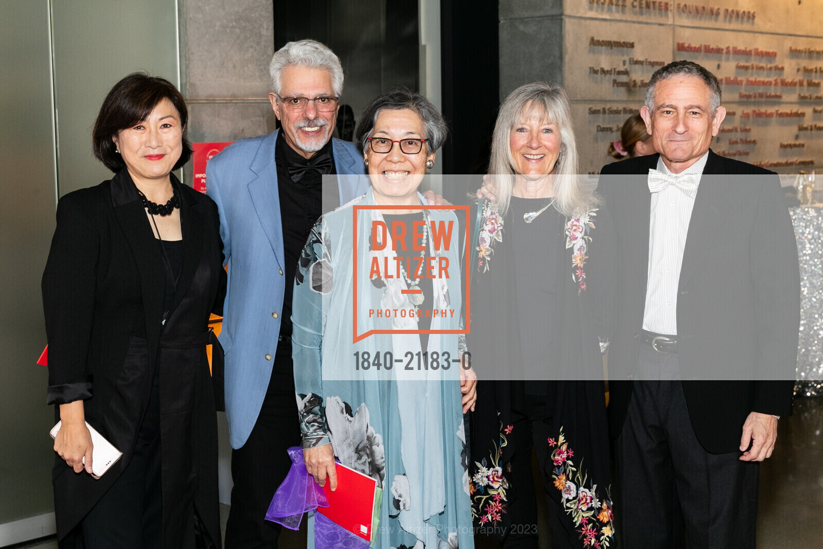 Emma Moon, Tony Vitale, LaDene Otsuki, Marcia Barinaga, Corey Goodman, SFJAZZ Gala 2023 Honoring Randall Kline, SFJAZZ @ 201 Franklin St, SF, CA 94102 US. SFJAZZ @ 201 Franklin St, SF, CA 94102 US, May 4th, 2023, Photo #1840-21183-0 Emma Moon, Tony Vitale, LaDene Otsuki, Marcia Barinaga, Corey Goodman, Photo #1840-21183-0