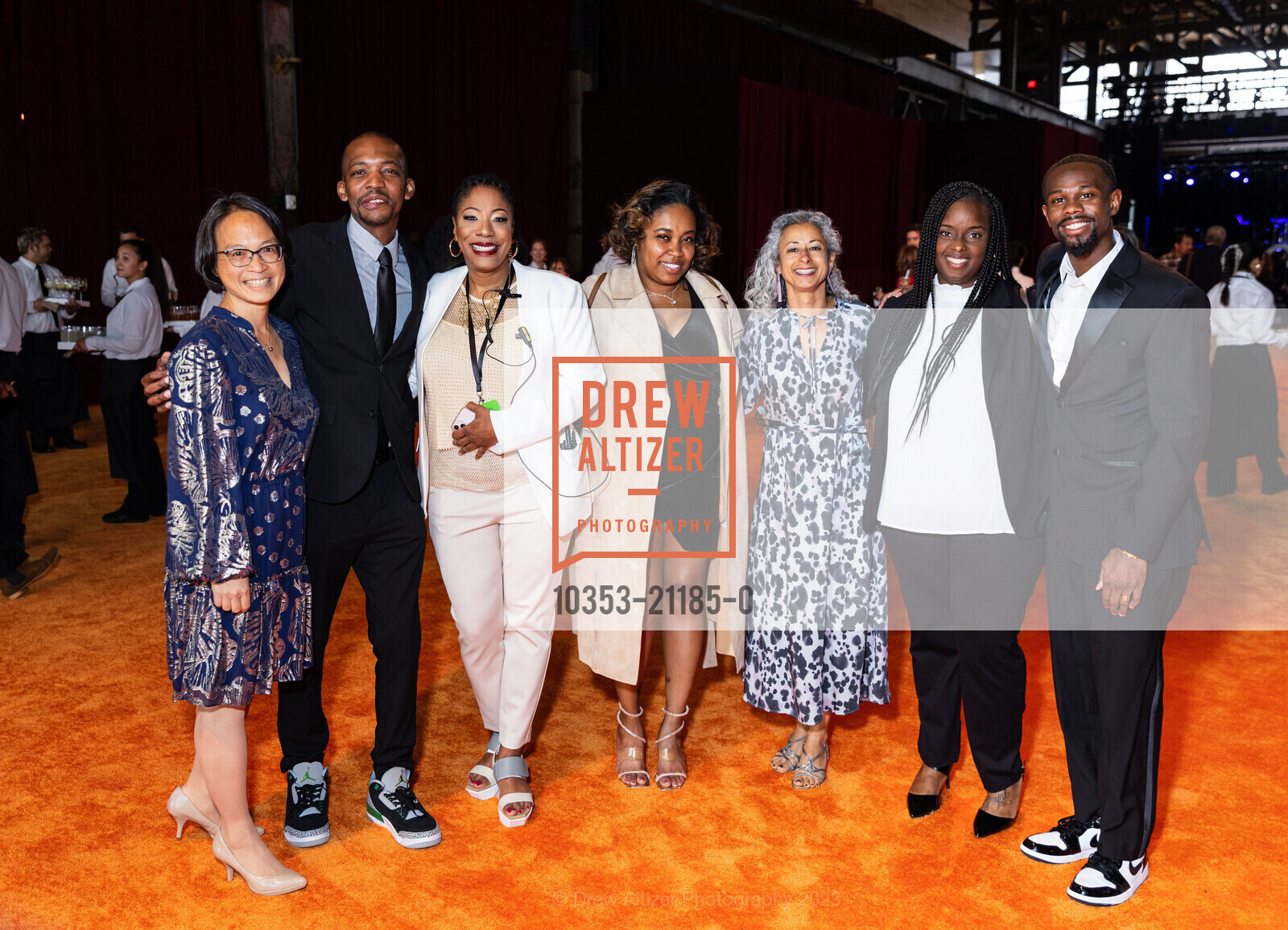 Cari Pang Chen, Brandon Smith, Kimberly Davis-Wells, Kamille Smith, Talia Nagar, Royal Ramey, Tipping Point Annual Benefit 2023, Pier 70 @ 70 Pier, SF, CA 94107 US. Pier 70 @ 70 Pier, SF, CA 94107 US, May 4th, 2023, Photo #10353-21185-0 Cari Pang Chen, Brandon Smith, Kimberly Davis-Wells, Kamille Smith, Talia Nagar, Royal Ramey, Photo #10353-21185-0
