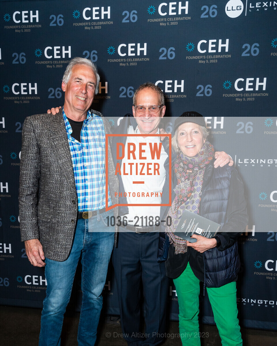 Craig Merrilees, Michael Green, Diana Cohn, Center for Environmental Health's 2023 Gala, The Pearl @ 601 19th St, SF, CA 94107 US. The Pearl @ 601 19th St, SF, CA 94107 US, May 5th, 2023, Photo #1036-21188-0 Craig Merrilees, Michael Green, Diana Cohn, Photo #1036-21188-0