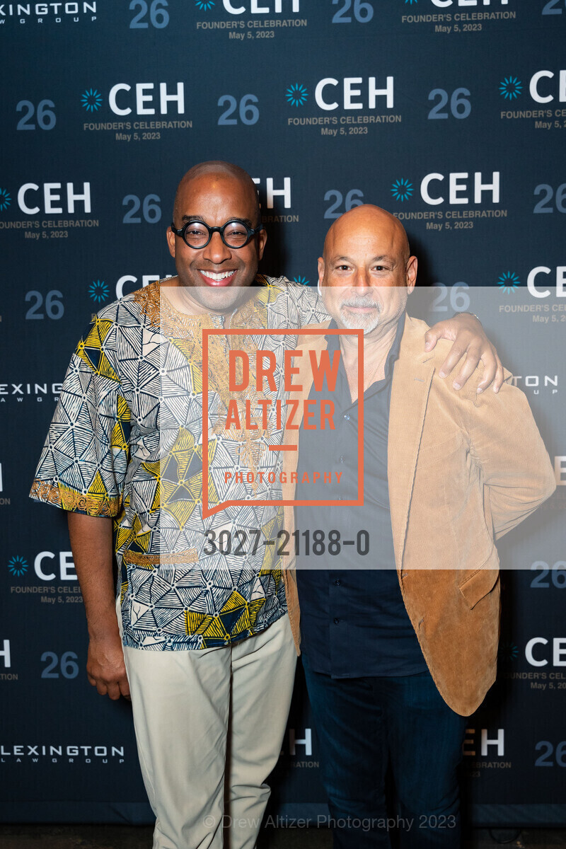 Michael Dorsey, Rob Rosenheck, Center for Environmental Health's 2023 Gala, The Pearl @ 601 19th St, SF, CA 94107 US. The Pearl @ 601 19th St, SF, CA 94107 US, May 5th, 2023, Photo #3027-21188-0 Michael Dorsey, Rob Rosenheck, Photo #3027-21188-0