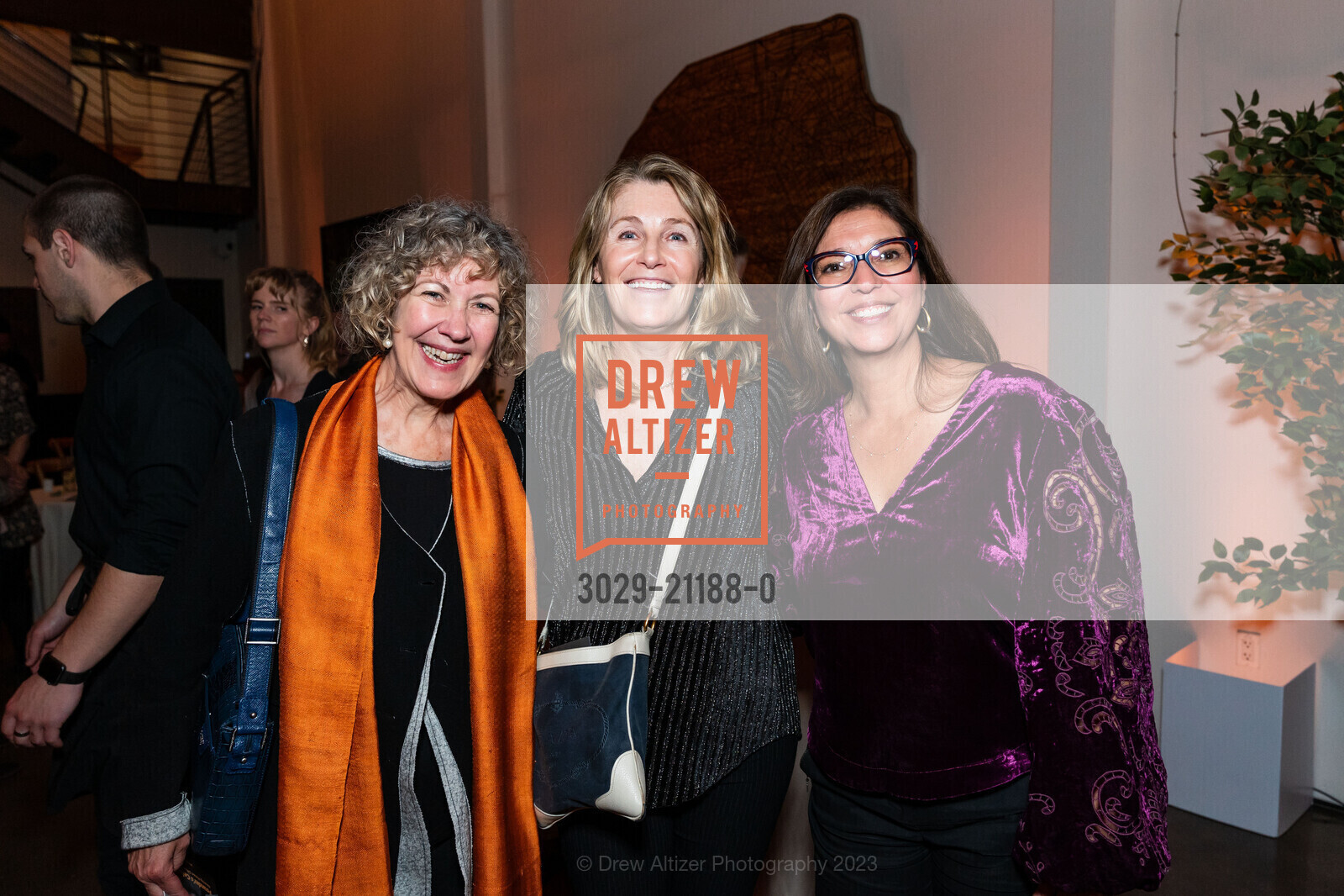 Eileen Moncoeur, Kirsten Beckwith, Monica Silva-Gutierrez, Center for Environmental Health's 2023 Gala, The Pearl @ 601 19th St, SF, CA 94107 US. The Pearl @ 601 19th St, SF, CA 94107 US, May 5th, 2023, Photo #3029-21188-0 Eileen Moncoeur, Kirsten Beckwith, Monica Silva-Gutierrez, Photo #3029-21188-0