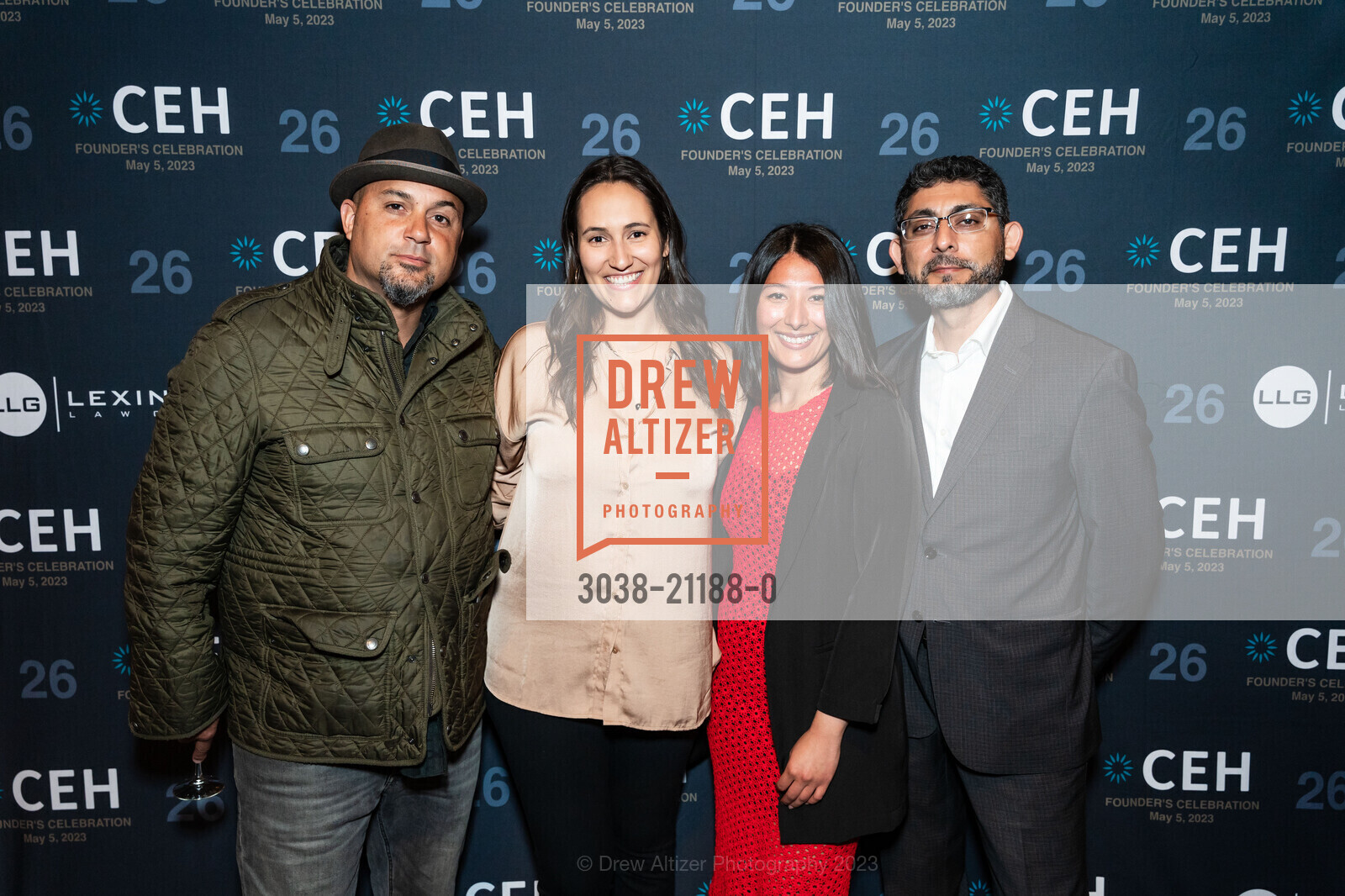 Alistair Monroe, Kaya Allan Sugerman, Karina Gomez, Moses Huerta, Center for Environmental Health's 2023 Gala, The Pearl @ 601 19th St, SF, CA 94107 US. The Pearl @ 601 19th St, SF, CA 94107 US, May 5th, 2023, Photo #3038-21188-0 Alistair Monroe, Kaya Allan Sugerman, Karina Gomez, Moses Huerta, Photo #3038-21188-0