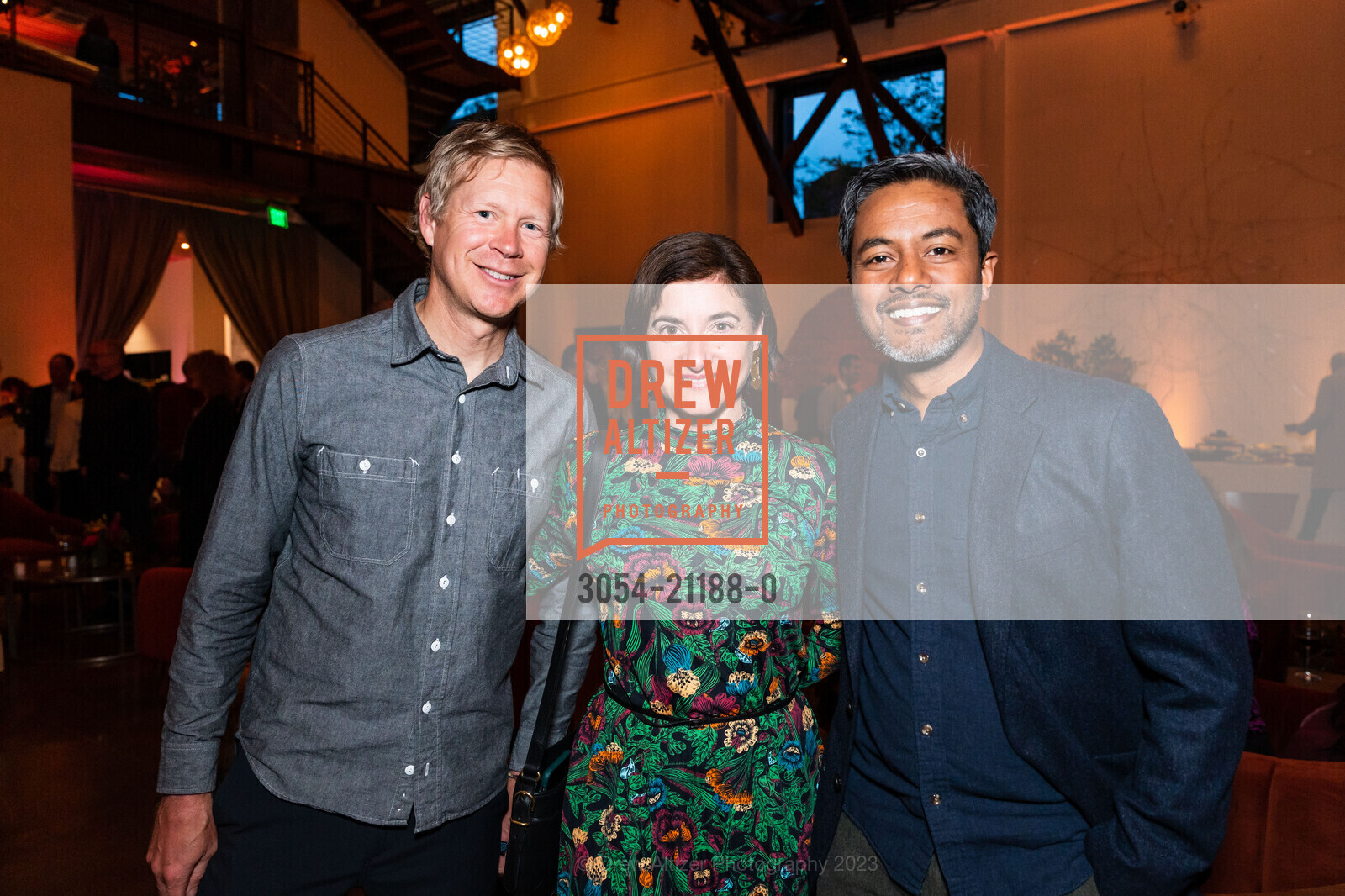 Matt Quann, Eliza Nemser, Aven Ashkar, Center for Environmental Health's 2023 Gala, The Pearl @ 601 19th St, SF, CA 94107 US. The Pearl @ 601 19th St, SF, CA 94107 US, May 5th, 2023, Photo #3054-21188-0 Matt Quann, Eliza Nemser, Aven Ashkar, Photo #3054-21188-0