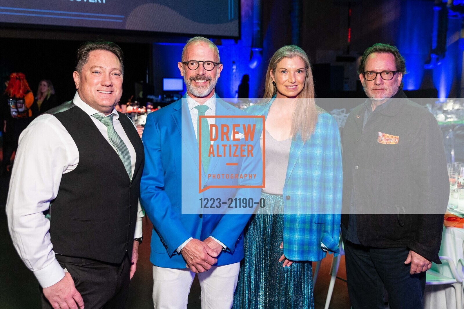 Liam Mayclem, Cameron Phleger, Lindsay Bierman, Blair Winn, Party at the Piers, Exploratorium @ Pier 15, SF, CA 94111 US. Exploratorium @ Pier 15, SF, CA 94111 US, May 5th, 2023, Photo #1223-21190-0 Liam Mayclem, Cameron Phleger, Lindsay Bierman, Blair Winn, Photo #1223-21190-0