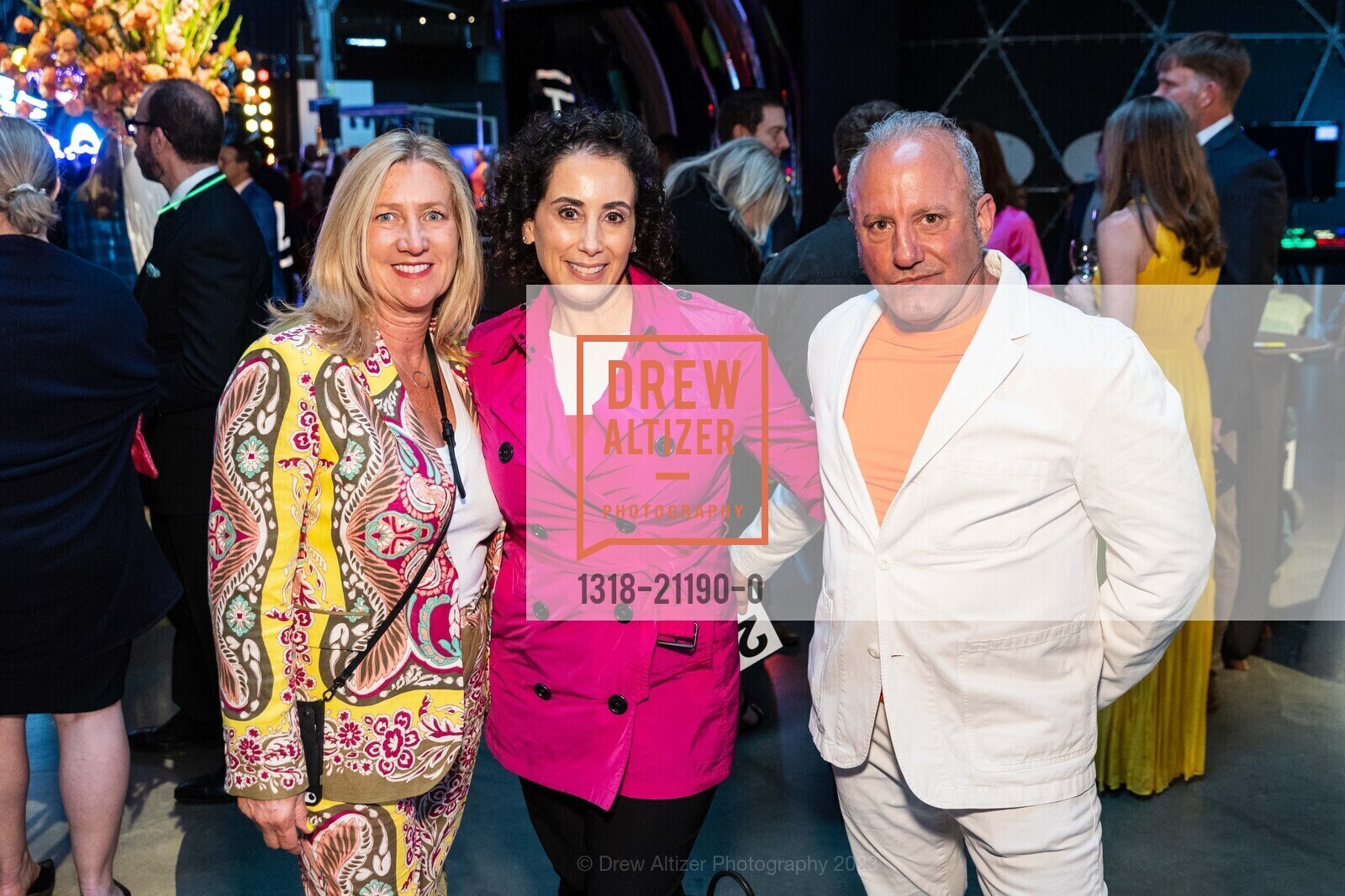 Joan Kramer, Jennifer Friedman, Aaron Kramer, Party at the Piers, Exploratorium @ Pier 15, SF, CA 94111 US. Exploratorium @ Pier 15, SF, CA 94111 US, May 5th, 2023, Photo #1318-21190-0 Joan Kramer, Jennifer Friedman, Aaron Kramer, Photo #1318-21190-0