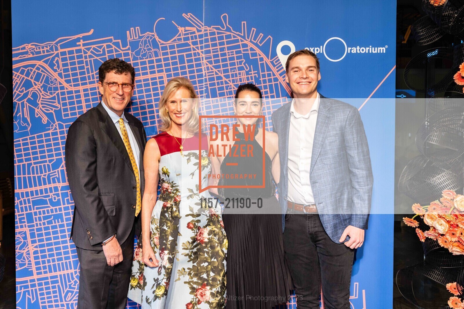 Michael Mauzé, Alison Mauzé, Caitlyn Lohrenz, Chris Voltz, Party at the Piers, Exploratorium @ Pier 15, SF, CA 94111 US. Exploratorium @ Pier 15, SF, CA 94111 US, May 5th, 2023, Photo #1157-21190-0 Michael Mauzé, Alison Mauzé, Caitlyn Lohrenz, Chris Voltz, Photo #1157-21190-0