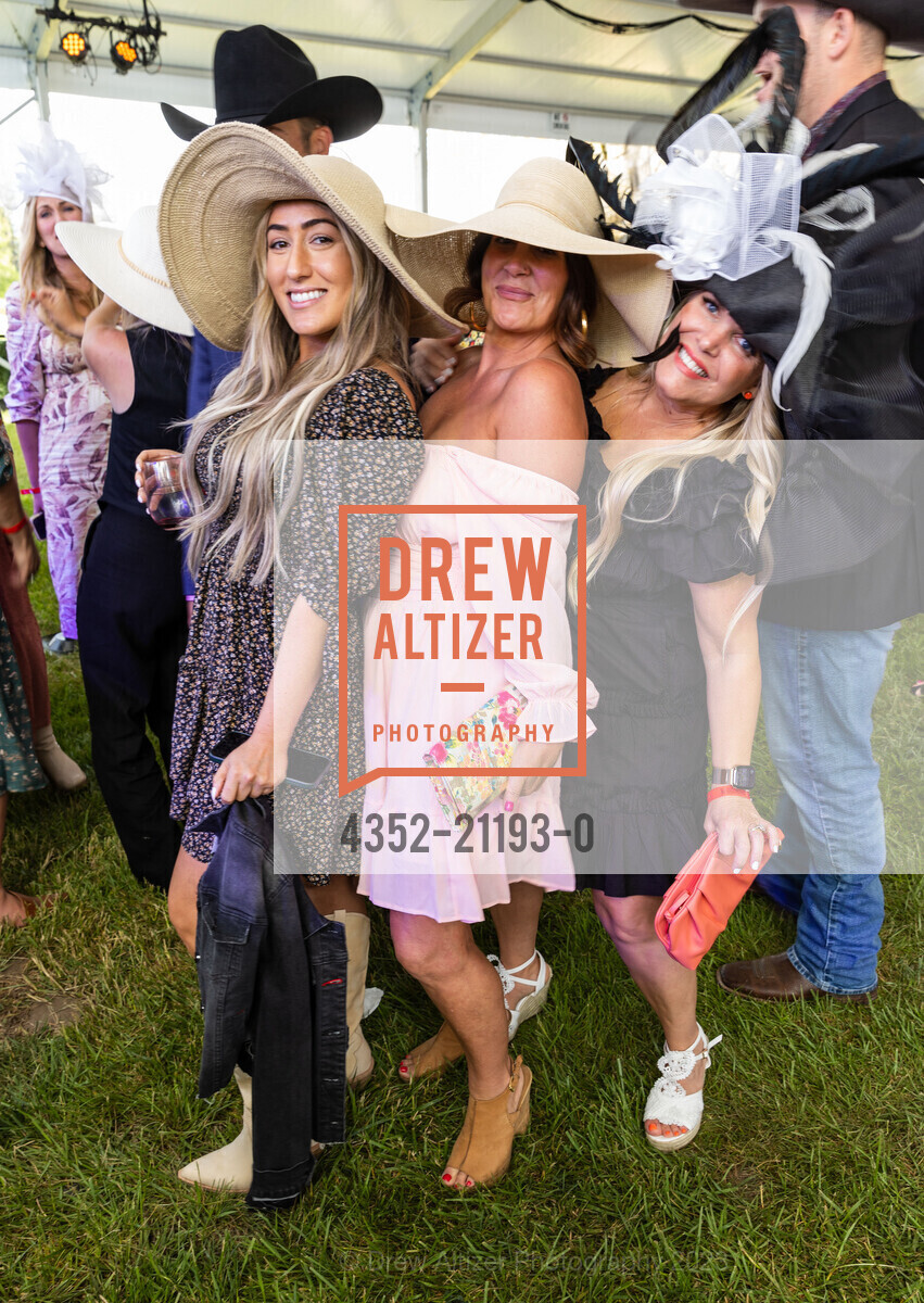 Becca Ross, Stephanie Harveter, Crystal Lemos, Kentucky Derby Watch Party 2023, Kendall-Jackson Wine Estate & Gardens @ 5007 Fulton Rd, Santa Rosa, CA 95403 US. Kendall-Jackson Wine Estate & Gardens @ 5007 Fulton Rd, Santa Rosa, CA 95403 US, May 6th, 2023, Photo #4352-21193-0 Becca Ross, Stephanie Harveter, Crystal Lemos, Photo #4352-21193-0