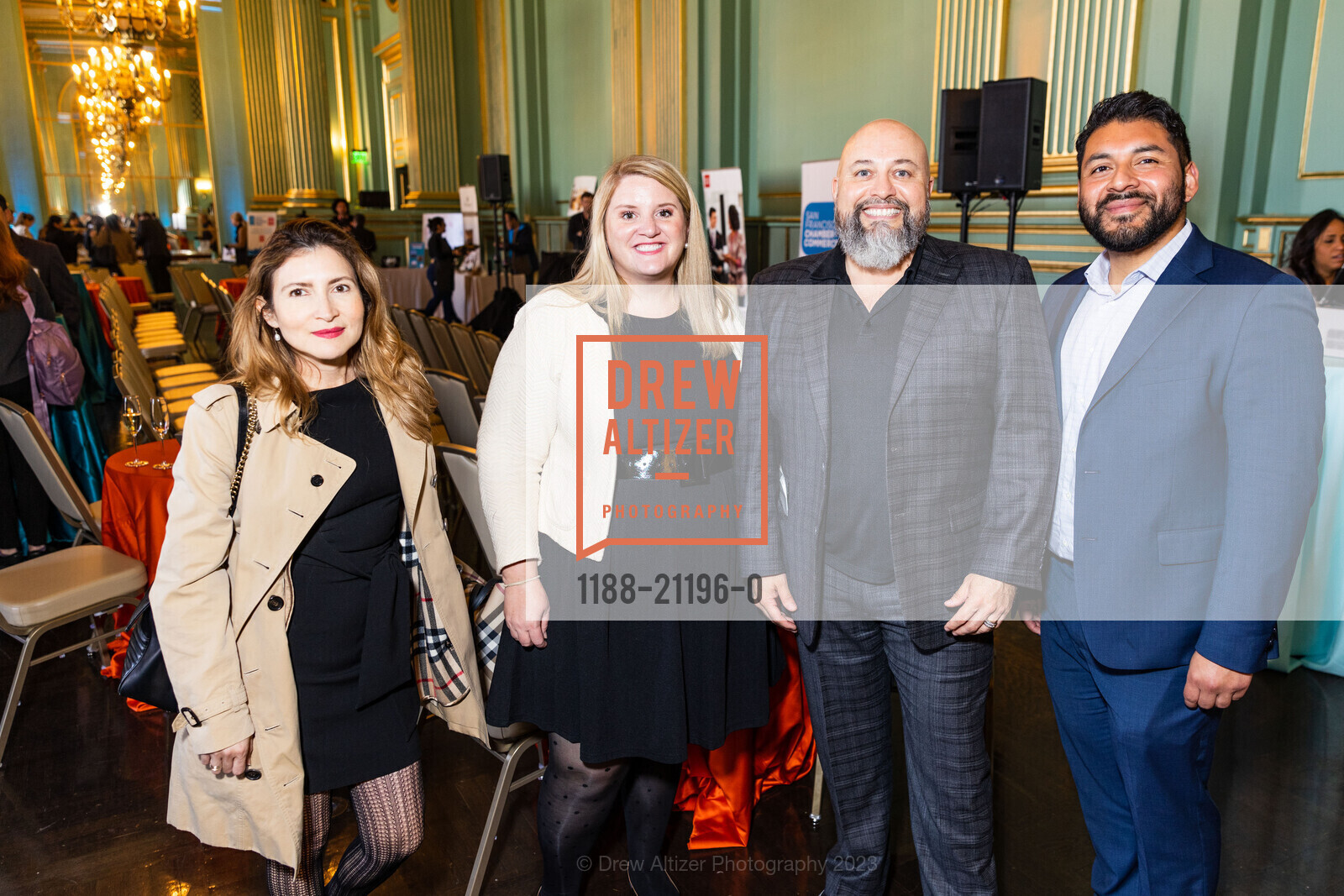 Katie Robles, Phoebe Fitzsimmons, Alfredo Pedroza, LOrenzo Cordova, Opening Party for SFCC Small Business Week 2023, San Francisco War Memorial & Performing Arts Center @ 401 Van Ness Ave, SF, CA 94102 US. San Francisco War Memorial & Performing Arts Center @ 401 Van Ness Ave, SF, CA 94102 US, May 8th, 2023, Photo #1188-21196-0 Katie Robles, Phoebe Fitzsimmons, Alfredo Pedroza, LOrenzo Cordova, Photo #1188-21196-0