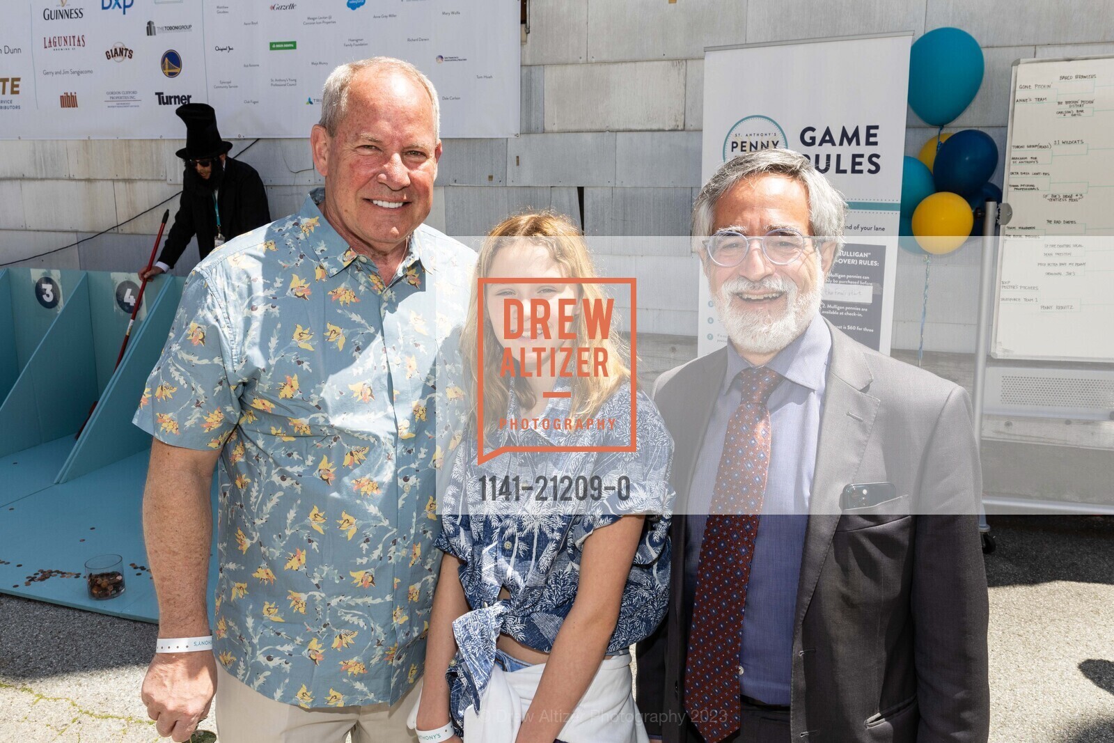 Dale Carlson, Seher Carlson, Aaron Peskin, St. Anthony's 45th Annual Penny Pitch 2023, 622 Green St, SF, CA 94133 US. 622 Green St, SF, CA 94133 US, May 12th, 2023, Photo #1141-21209-0 Dale Carlson, Seher Carlson, Aaron Peskin, Photo #1141-21209-0