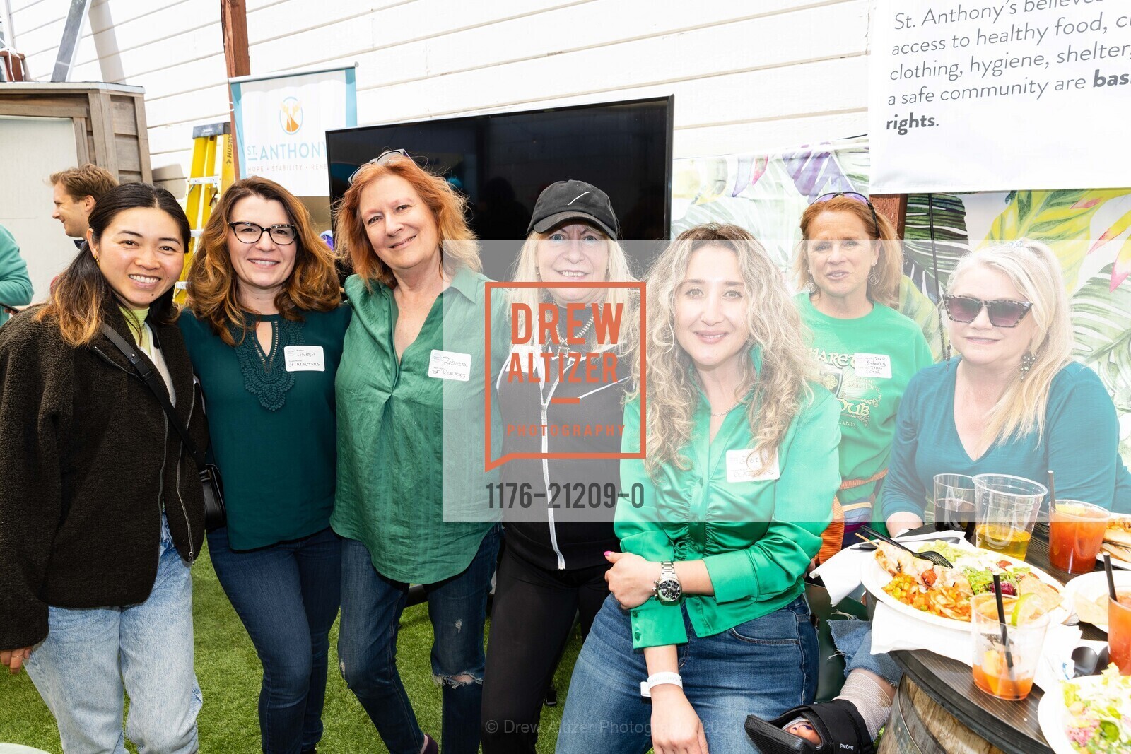 Lily Lai, Lauren Bensinger, Rebecca White, Jeannie Anderson, Sabina Aliva Girsh, Cathy Scharetg, Donna Aldrich, St. Anthony's 45th Annual Penny Pitch 2023, 622 Green St, SF, CA 94133 US. 622 Green St, SF, CA 94133 US, May 12th, 2023, Photo #1176-21209-0 Lily Lai, Lauren Bensinger, Rebecca White, Jeannie Anderson, Sabina Aliva Girsh, Cathy Scharetg, Donna Aldrich, Photo #1176-21209-0