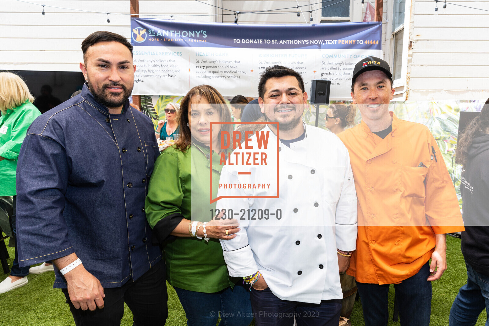 Isaac Valverde, Tatiana Maldonado, Jacob Betancourt, Rich Powell, St. Anthony's 45th Annual Penny Pitch 2023, 622 Green St, SF, CA 94133 US. 622 Green St, SF, CA 94133 US, May 12th, 2023, Photo #1230-21209-0 Isaac Valverde, Tatiana Maldonado, Jacob Betancourt, Rich Powell, Photo #1230-21209-0