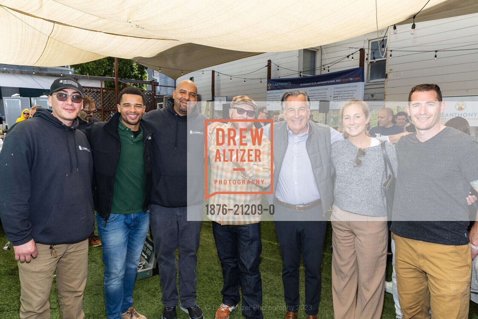 Giovanni Rosales, Noah Bull, Aaron Jefferson, Joey Toboni, Joe Toboni, Maureen Kaprosch, Dave Bruno, St. Anthony's 45th Annual Penny Pitch 2023, 622 Green St, SF, CA 94133 US. 622 Green St, SF, CA 94133 US, May 12th, 2023, Photo #1876-21209-0 Giovanni Rosales, Noah Bull, Aaron Jefferson, Joey Toboni, Joe Toboni, Maureen Kaprosch, Dave Bruno, Photo #1876-21209-0