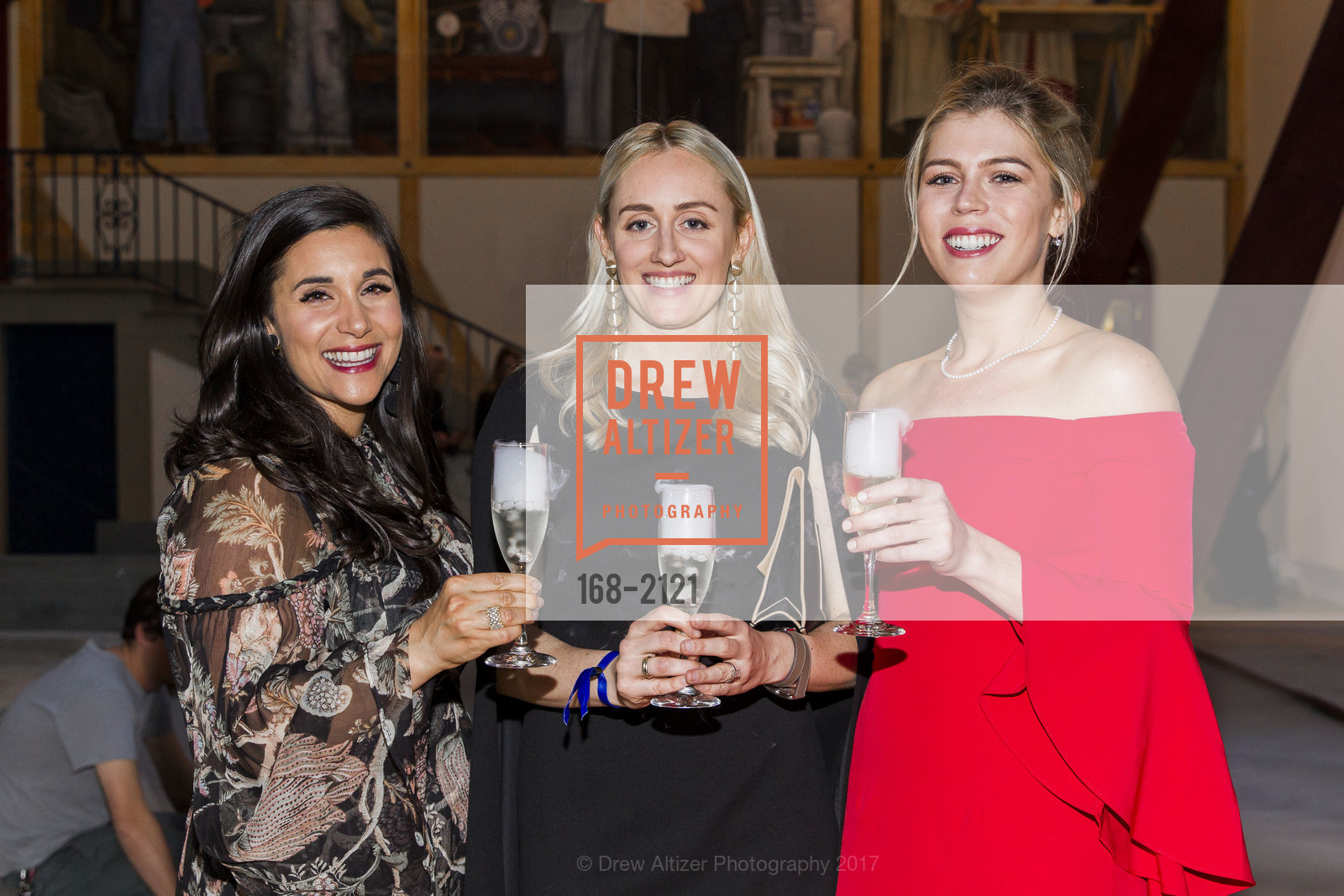 Mariana Wall, Sydney Lalonde, Taylor Humphreys, San Francisco Art Institute 2017 Gala: The Original Disruptor, San Francisco Art Institute. 800 Chestnut Street San Francisco, CA 94133, April 29th, 2017, Photo #168-2121 Mariana Wall, Sydney Lalonde, Taylor Humphreys, Photo #168-2121