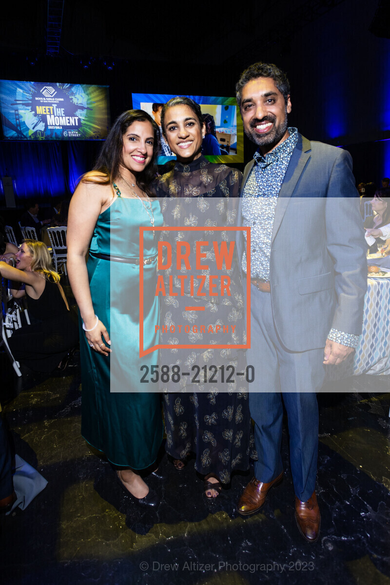 Neha Narang, Meenal Balar, Arjun Lall, Boys and Girls Club of San Francisco Annual Gala 2023, 3601 Lyon St, SF, CA 94123 US. 3601 Lyon St, SF, CA 94123 US, May 13th, 2023, Photo #2588-21212-0 Neha Narang, Meenal Balar, Arjun Lall, Photo #2588-21212-0