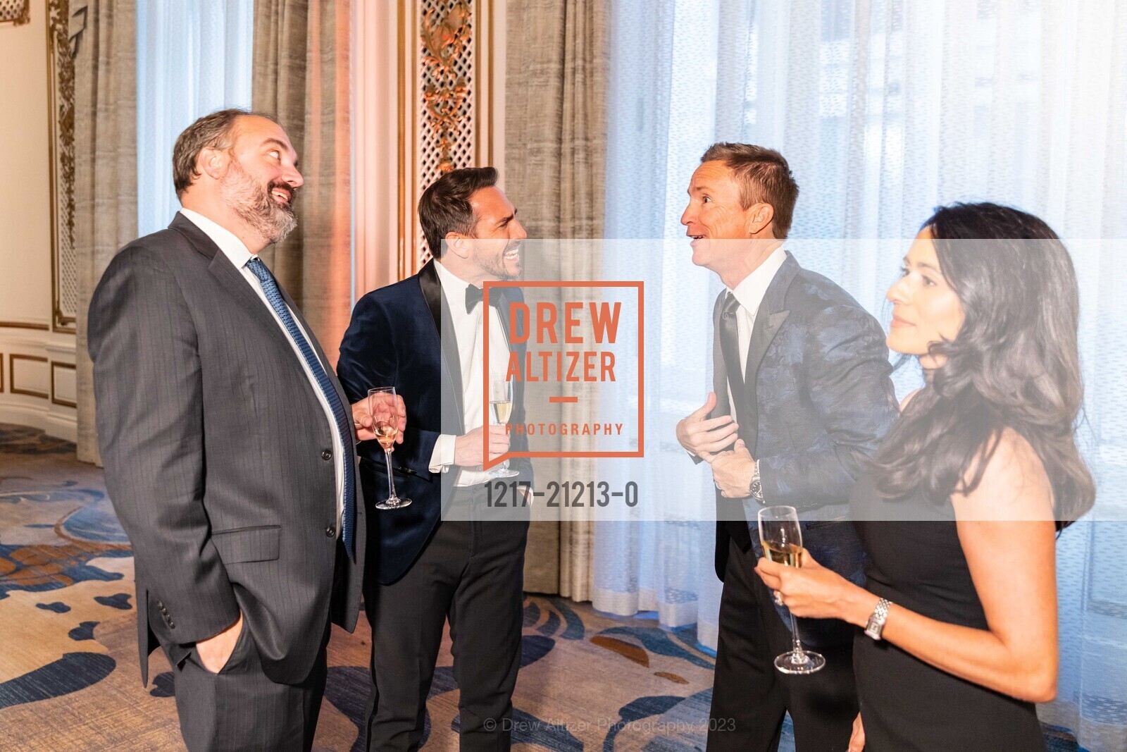 John Marston, Gregor Feige, Stephen Keane, Saira Malik, Raphael House Gala 2023, The Palace Hotel, a Luxury Collection Hotel @ 2 New Montgomery St, SF, CA 94105 US. The Palace Hotel, a Luxury Collection Hotel @ 2 New Montgomery St, SF, CA 94105 US, May 13th, 2023, Photo #1217-21213-0 John Marston, Gregor Feige, Stephen Keane, Saira Malik, Photo #1217-21213-0