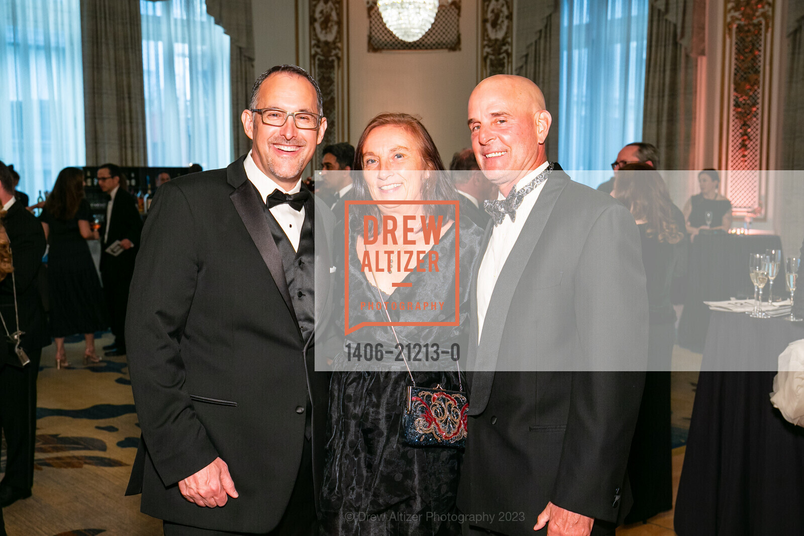 Mike Lee, Wendy Beak, Adam Beak, Raphael House Gala 2023, The Palace Hotel, a Luxury Collection Hotel @ 2 New Montgomery St, SF, CA 94105 US. The Palace Hotel, a Luxury Collection Hotel @ 2 New Montgomery St, SF, CA 94105 US, May 13th, 2023, Photo #1406-21213-0 Mike Lee, Wendy Beak, Adam Beak, Photo #1406-21213-0
