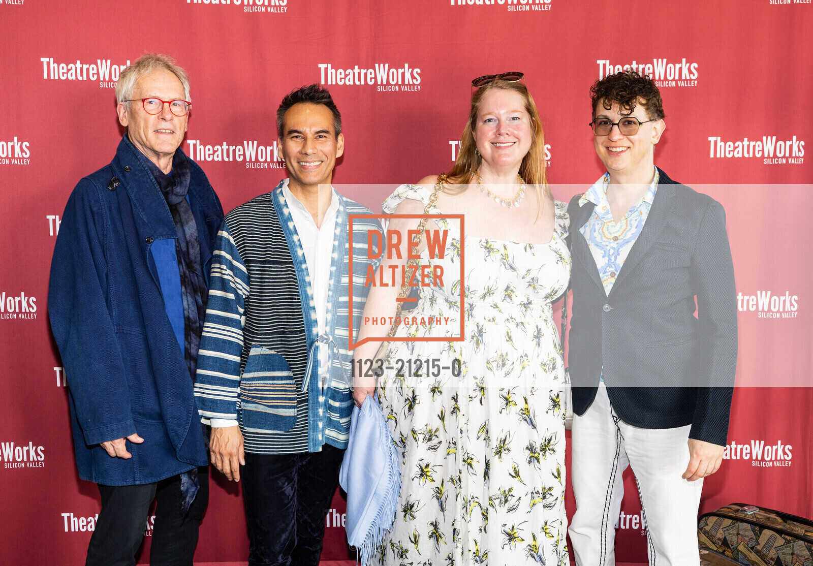 Roger Bourland, Daniel Shiplacoff, Jennifer Duarte, Matias Duarte, TheatreWorks’ A Muse Ball, Hiller Aviation Museum @ 601 Skyway Rd, San Carlos, CA 94070 US. Hiller Aviation Museum @ 601 Skyway Rd, San Carlos, CA 94070 US, May 13th, 2023, Photo #1123-21215-0 Roger Bourland, Daniel Shiplacoff, Jennifer Duarte, Matias Duarte, Photo #1123-21215-0