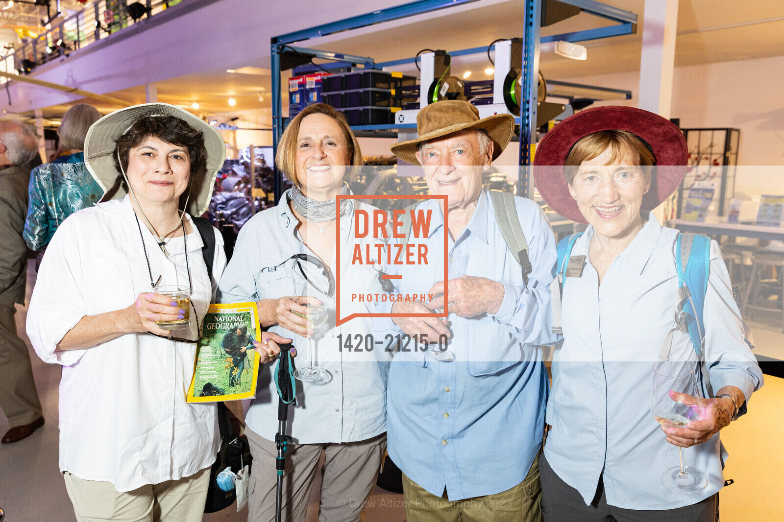Katherine Salem, Crystal Mackall, Jake Haimson, Sarah Donaldson, TheatreWorks’ A Muse Ball, Hiller Aviation Museum @ 601 Skyway Rd, San Carlos, CA 94070 US. Hiller Aviation Museum @ 601 Skyway Rd, San Carlos, CA 94070 US, May 13th, 2023, Photo #1420-21215-0 Katherine Salem, Crystal Mackall, Jake Haimson, Sarah Donaldson, Photo #1420-21215-0