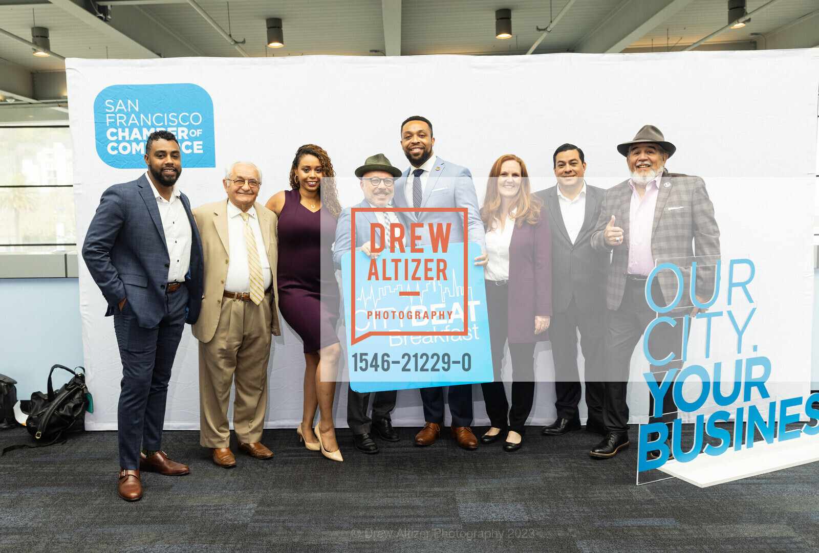 Henry Karnilowicz, Somiah Handy, Vas Kiniris, Obai Rambo, Eric Maldonado, Carlos Solorzano, SFCC's CityBeat Breakfast 2023, Pier 27 Event Venue @ The Embarcadero, SF, CA 94111 US. Pier 27 Event Venue @ The Embarcadero, SF, CA 94111 US, May 23rd, 2023, Photo #1546-21229-0 Henry Karnilowicz, Somiah Handy, Vas Kiniris, Obai Rambo, Eric Maldonado, Carlos Solorzano, Photo #1546-21229-0