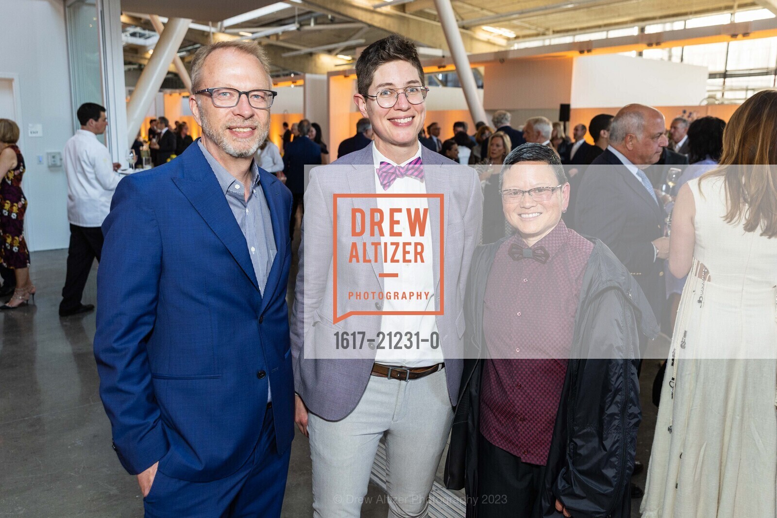 Keith Krumwiede, Rachel Berger, TT Takemoto, California College of the Arts (CCA) 2023 Gala, California College of the Arts @ 1111 8th St, SF, CA 94107 US. California College of the Arts @ 1111 8th St, SF, CA 94107 US, May 23rd, 2023, Photo #1617-21231-0 Keith Krumwiede, Rachel Berger, TT Takemoto, Photo #1617-21231-0