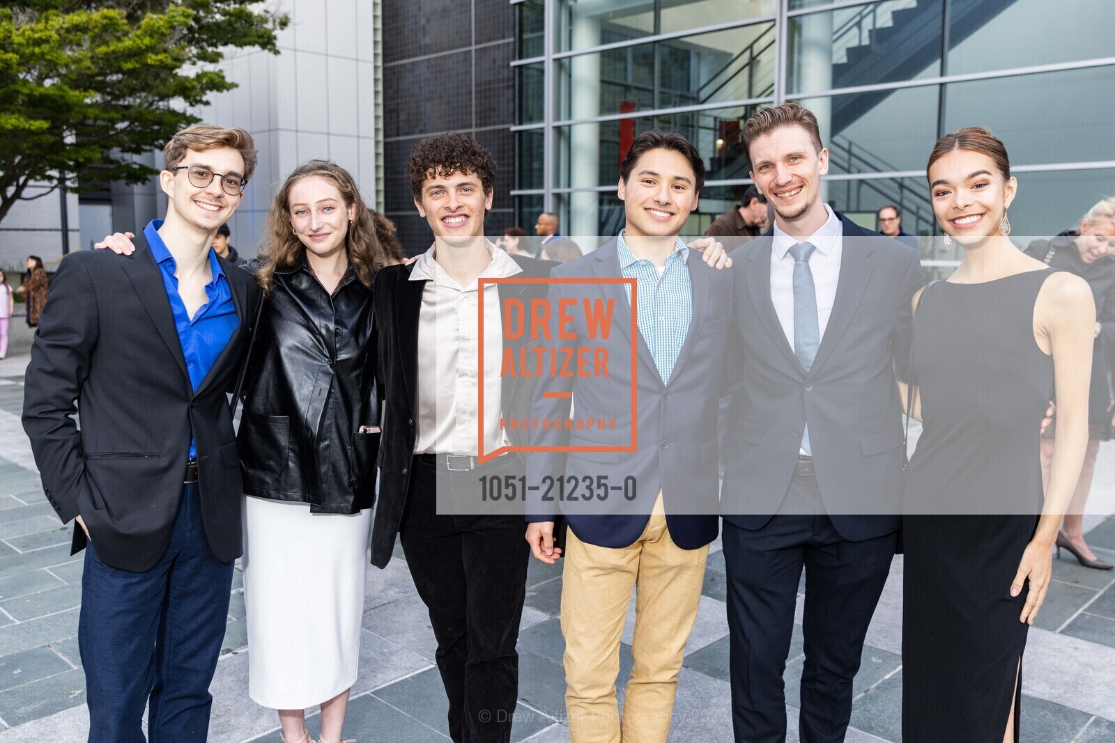 Andris Kundzins, Jamie Stephens, Alexis Valdes, Lleyton Ho, Alexander Reneff-Olson, Pemberley Olson, San Francisco Ballet School's Spring Festival Fundraising Dinner, Yerba Buena Center for the Arts @ 701 Mission St, SF, CA 94103 US. Yerba Buena Center for the Arts @ 701 Mission St, SF, CA 94103 US, May 25th, 2023, Photo #1051-21235-0 Andris Kundzins, Jamie Stephens, Alexis Valdes, Lleyton Ho, Alexander Reneff-Olson, Pemberley Olson, Photo #1051-21235-0