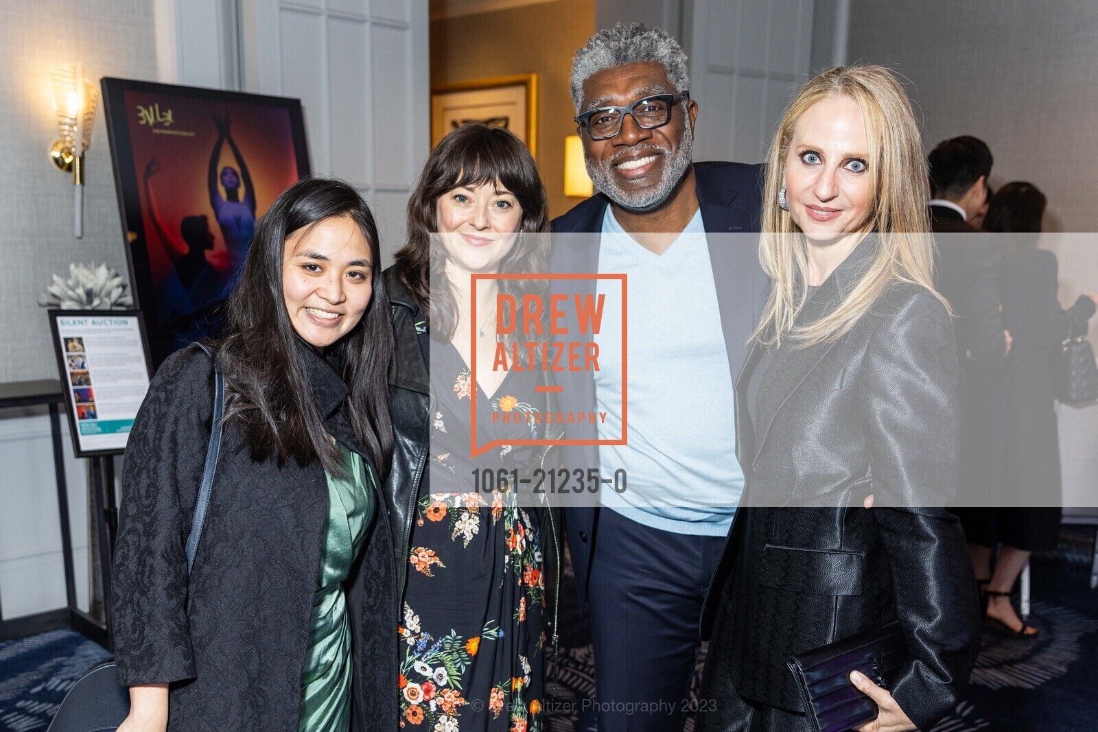 Mariko Ishikawa, Amanda Alip, Christopher Dennis, Kristi DeCaminada, San Francisco Ballet School's Spring Festival Fundraising Dinner, Yerba Buena Center for the Arts @ 701 Mission St, SF, CA 94103 US. Yerba Buena Center for the Arts @ 701 Mission St, SF, CA 94103 US, May 25th, 2023, Photo #1061-21235-0 Mariko Ishikawa, Amanda Alip, Christopher Dennis, Kristi DeCaminada, Photo #1061-21235-0