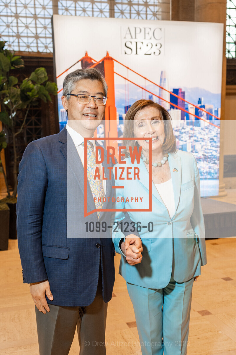 Jay Xu, Nancy Pelosi, Asia-Pacific Economic Cooperation Spring Launch, Asian Art Museum @ 200 Larkin St, SF, CA 94102 US. Asian Art Museum @ 200 Larkin St, SF, CA 94102 US, May 26th, 2023, Photo #1099-21236-0 Jay Xu, Nancy Pelosi, Photo #1099-21236-0