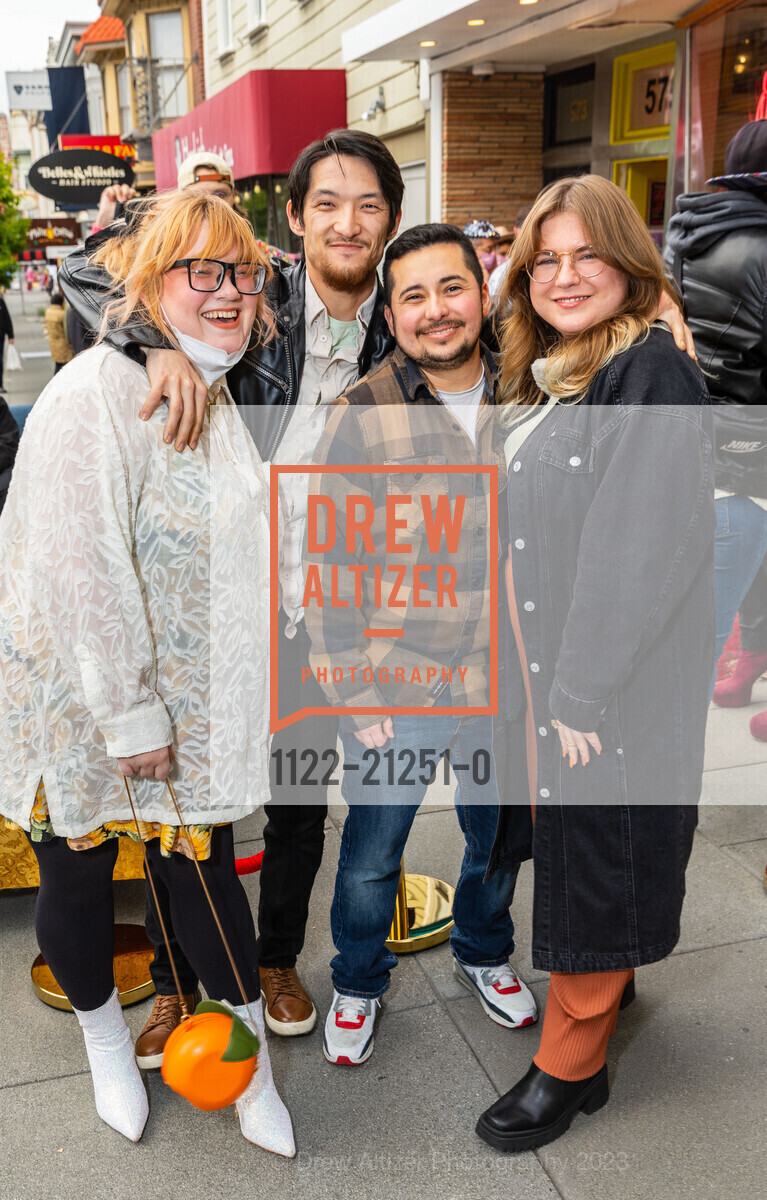 Rachel Shrader, Jake Myagmarsuren, Raymond Estrada, Gabby Skinner, Queer A.F. First Anniversary Extravaganza, Queer Arts Featured @ 575 CASTRO ST, SAN FRANCISCO, CA 94114 US. Queer Arts Featured @ 575 CASTRO ST, SAN FRANCISCO, CA 94114 US, June 10th, 2023, Photo #1122-21251-0 Rachel Shrader, Jake Myagmarsuren, Raymond Estrada, Gabby Skinner, Photo #1122-21251-0