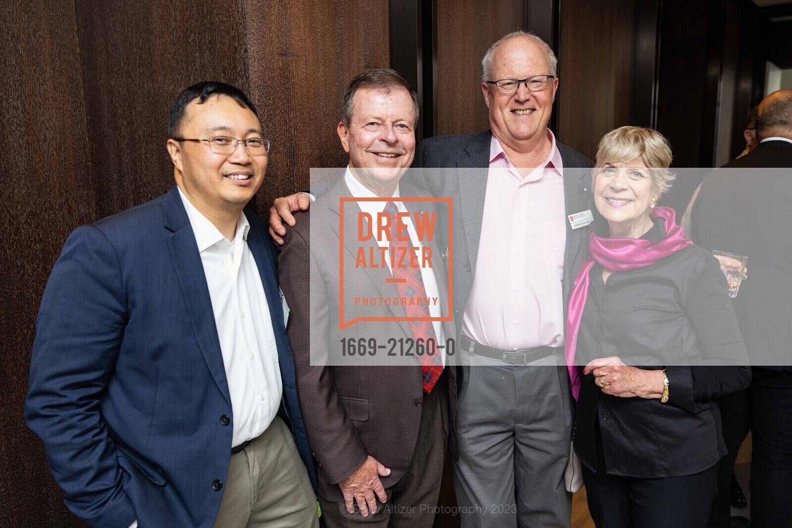 Khanh Hoang, David Barca, Ken Ryan, Elyce Barca, Order of Malta Clinic's Honorary Committee Party 2023, 1601 Larkin St, SF, CA 94109 US. 1601 Larkin St, SF, CA 94109 US, June 15th, 2023, Photo #1669-21260-0 Khanh Hoang, David Barca, Ken Ryan, Elyce Barca, Photo #1669-21260-0