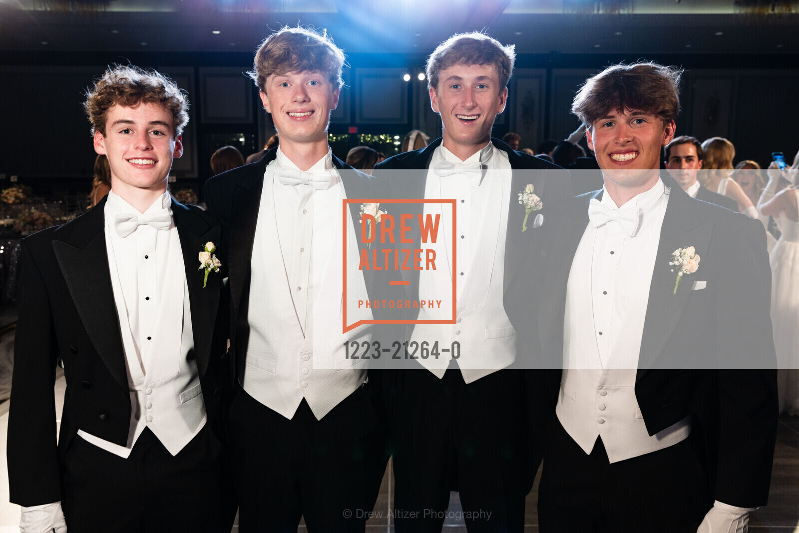 Rainer Lovato, Pearce Henry Graber, Jack Brodie Bijur, Tor Erik Svendsen, California Pacific Medical Center's 2023 Debutante Ball, The Westin St. Francis San Francisco on Union Square, 335 Powell St, SF. The Westin St. Francis San Francisco on Union Square, 335 Powell St, SF, Photo #1223-21264-0 Rainer Lovato, Pearce Henry Graber, Jack Brodie Bijur, Tor Erik Svendsen, Photo #1223-21264-0