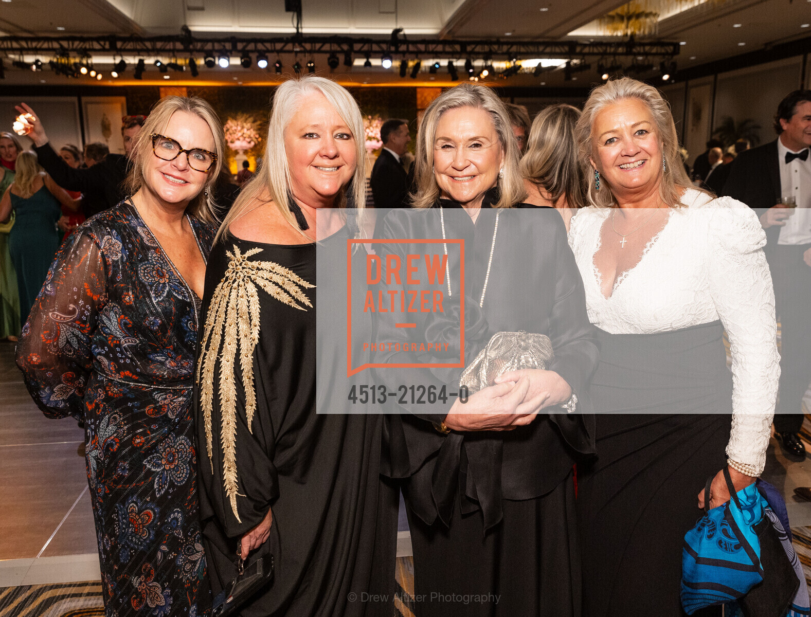 Hilary Newsom, Lori Puccinelli Stern, Debbie McAllen, Clare Abbey, California Pacific Medical Center's 2023 Debutante Ball, The Westin St. Francis San Francisco on Union Square, 335 Powell St, SF. The Westin St. Francis San Francisco on Union Square, 335 Powell St, SF, Photo #4513-21264-0 Hilary Newsom, Lori Puccinelli Stern, Debbie McAllen, Clare Abbey, Photo #4513-21264-0