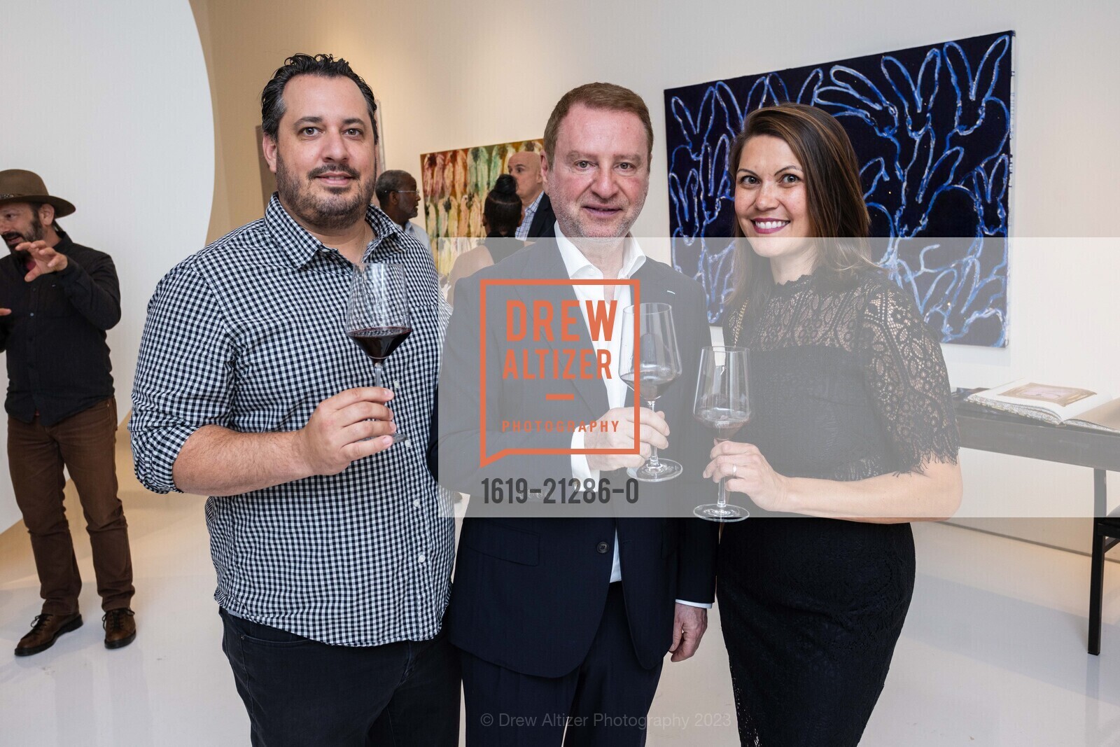 Michael Holcomb, Serge Sorokko, Claire Holcomb, Serge Sorokko Gallery and Martin Ray Winery host Private Gallery Opening, 1500 First Street, Napa CA 94559 @ CA US. 1500 First Street, Napa CA 94559 @ CA US, June 23rd, 2023, Photo #1619-21286-0 Michael Holcomb, Serge Sorokko, Claire Holcomb, Photo #1619-21286-0
