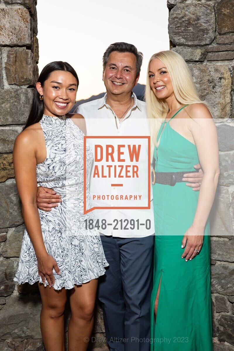 Myah Blumberg, Michael Uytengsu, Tara Uytengsu, Opening Night with Festival Orchestra Napa & Patron Dinner at Castello di Amorosa for Festival Napa Valley 2023, Charles Krug @ 2800 Main St, St Helena, CA 94574 US & Castello di Amorosa @ 4045 St Helena Hwy, Calistoga, CA 94515 US. Charles Krug @ 2800 Main St, St Helena, CA 94574 US & Castello di Amorosa @ 4045 St Helena Hwy, Calistoga, CA 94515 US, July 14th, 2023, Photo #1848-21291-0 Myah Blumberg, Michael Uytengsu, Tara Uytengsu, Photo #1848-21291-0
