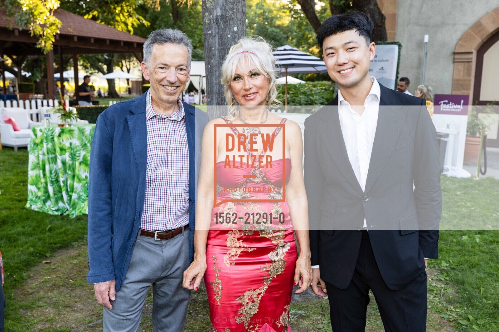 Rick Walker, Irina Sattui, Yang Bao, Opening Night with Festival Orchestra Napa & Patron Dinner at Castello di Amorosa for Festival Napa Valley 2023, Charles Krug @ 2800 Main St, St Helena, CA 94574 US & Castello di Amorosa @ 4045 St Helena Hwy, Calistoga, CA 94515 US. Charles Krug @ 2800 Main St, St Helena, CA 94574 US & Castello di Amorosa @ 4045 St Helena Hwy, Calistoga, CA 94515 US, July 14th, 2023, Photo #1562-21291-0 Rick Walker, Irina Sattui, Yang Bao, Photo #1562-21291-0