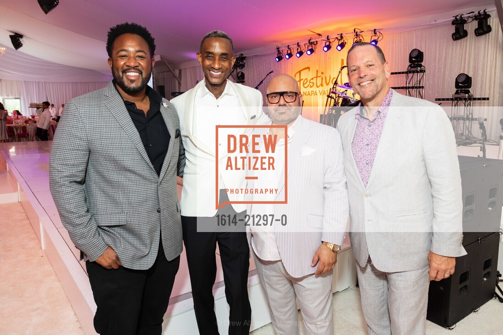 Noel Burgess, Darryl Curry, Nor Jemjemian, Marty Ardon, Arts for All Gala featuring Carrie Underwood for Festival Napa Valley 2023, Nickel & Nickel @ 8164 St Helena Hwy, Oakville, CA 94562 US. Nickel & Nickel @ 8164 St Helena Hwy, Oakville, CA 94562 US, July 16th, 2023, Photo #1614-21297-0 Noel Burgess, Darryl Curry, Nor Jemjemian, Marty Ardon, Photo #1614-21297-0
